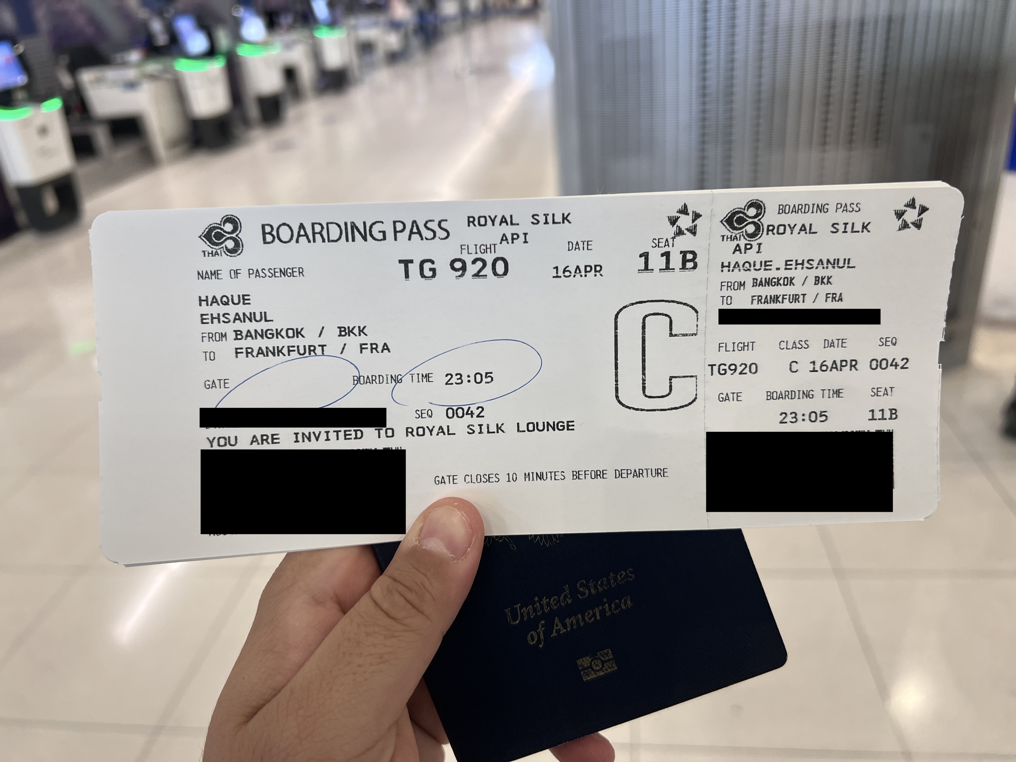 Thai Airways Royal Silk boarding pass Thai Airways Royal Silk boarding pass