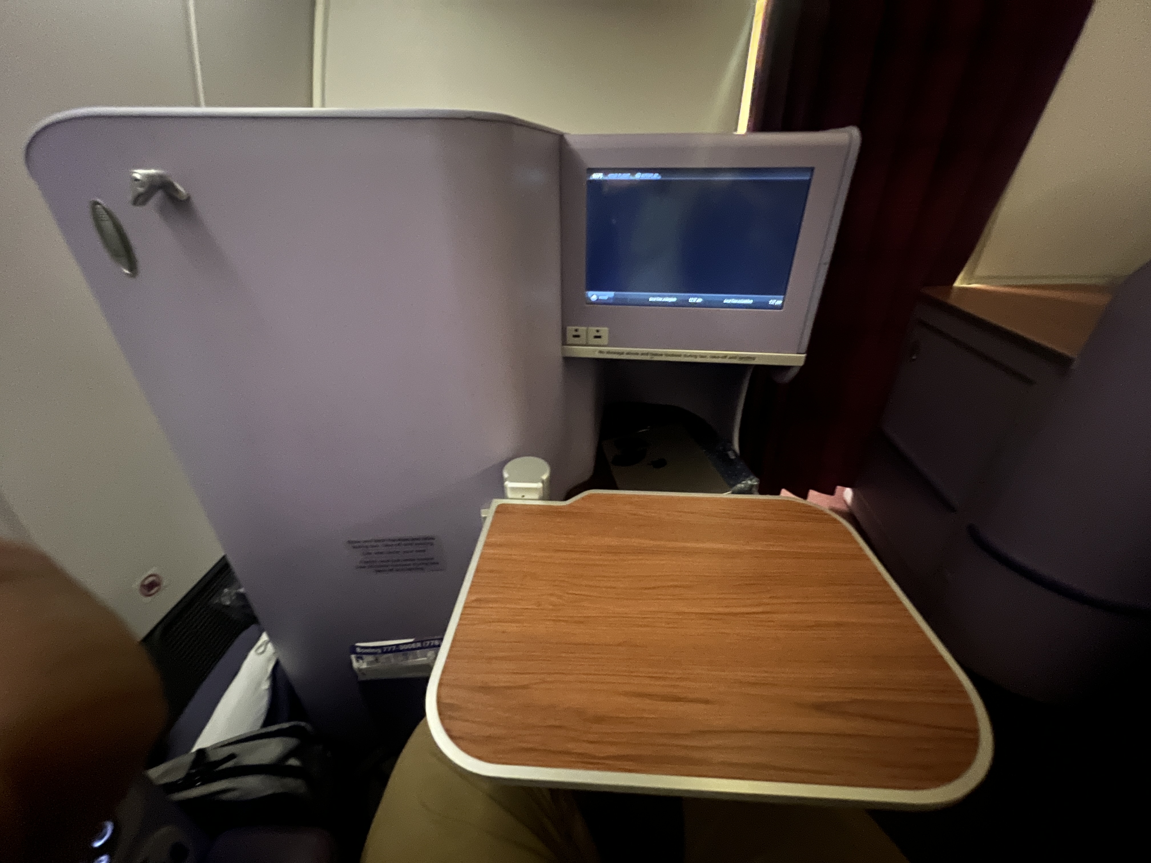 Thai Airways Royal Silk business class 777 300er tray table Thai Airways Royal Silk business class 777 300er tray table