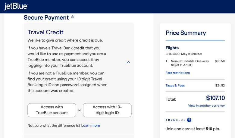 JetBlue apply Travel Bank credit JetBlue apply Travel Bank credit