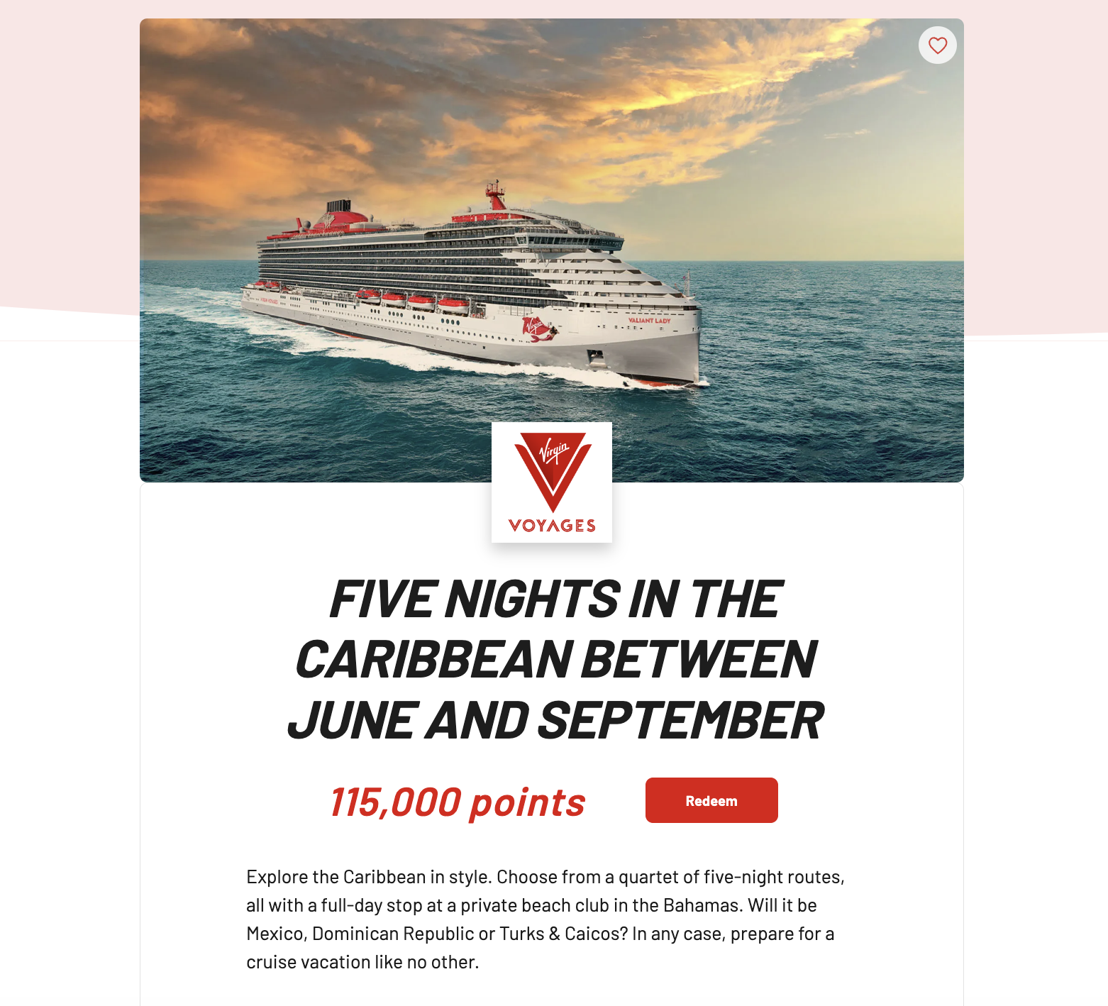 5 Night Virgin Voyages Cruise Redeem 5 Night Virgin Voyages Cruise Redeem