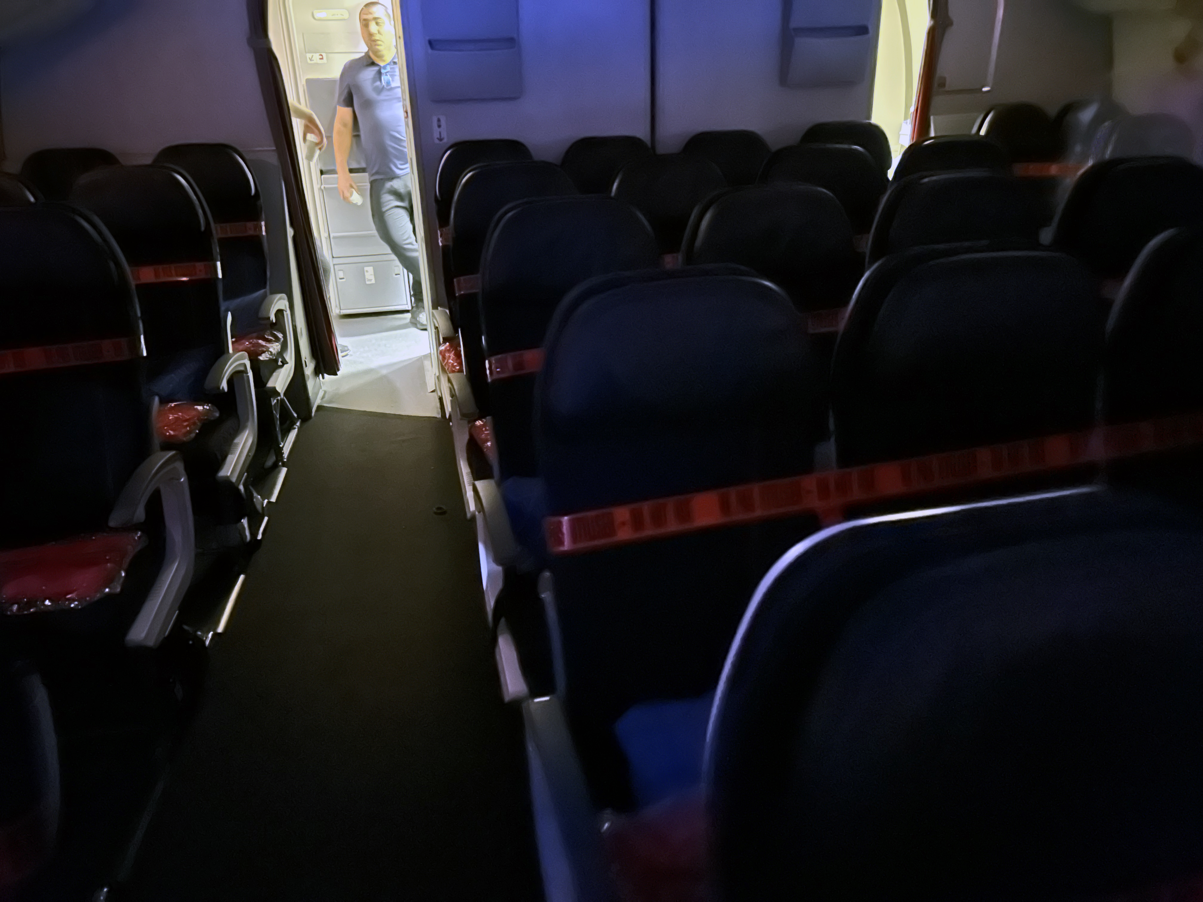 Air France 777 300ER economy IAD CDG taped off seats