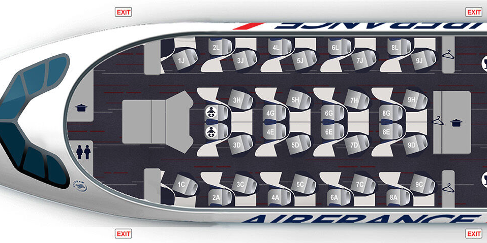 Air France A350 seat map Air France A350 seat map