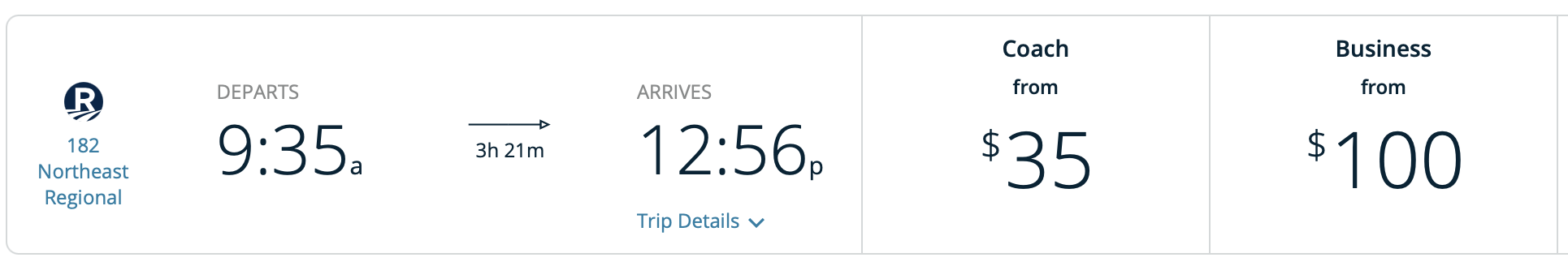Amtrak Business Class Pricing Northeast Regional