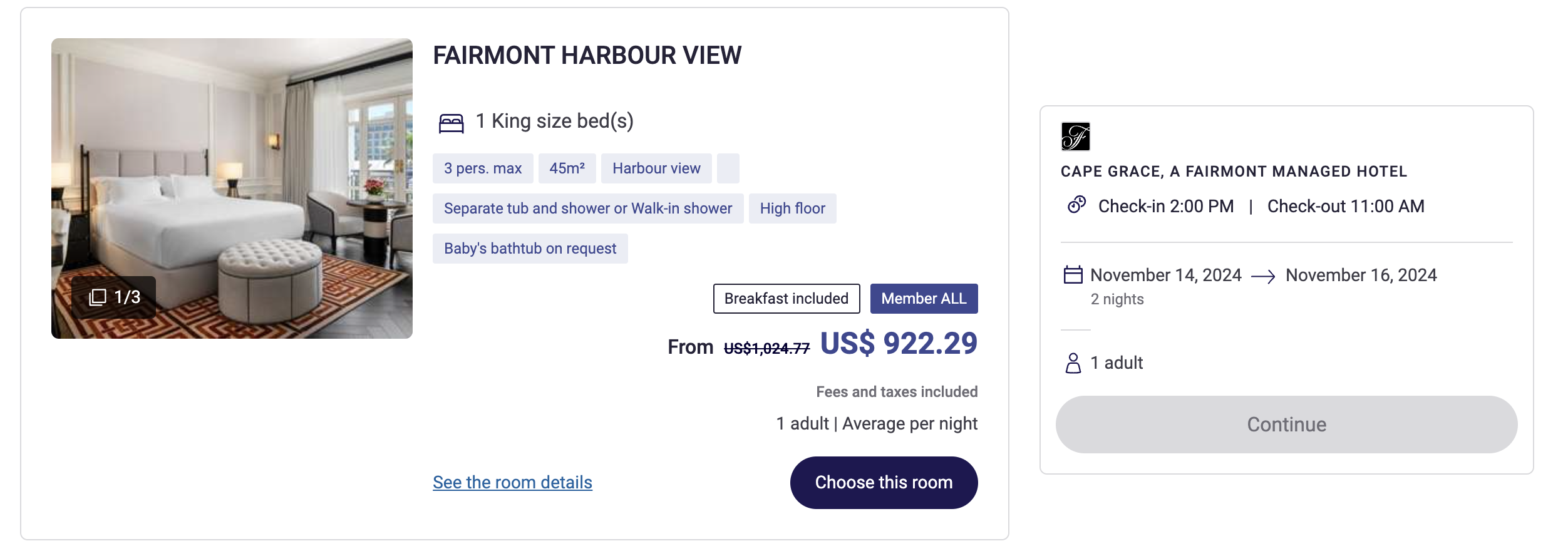 Cape Grace prices