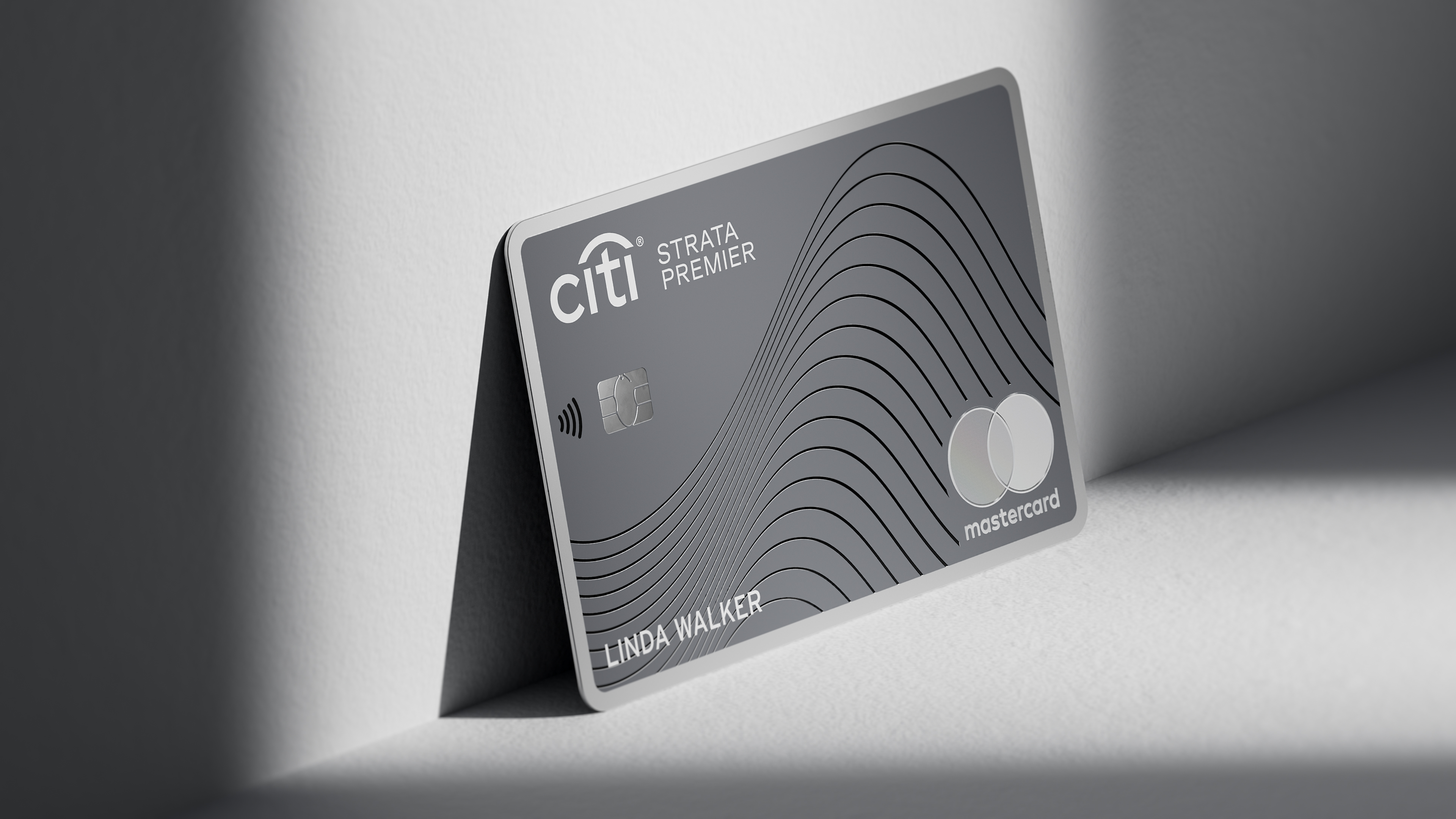 Citi Strata Premier Card Citi Strata Premier Card against wall