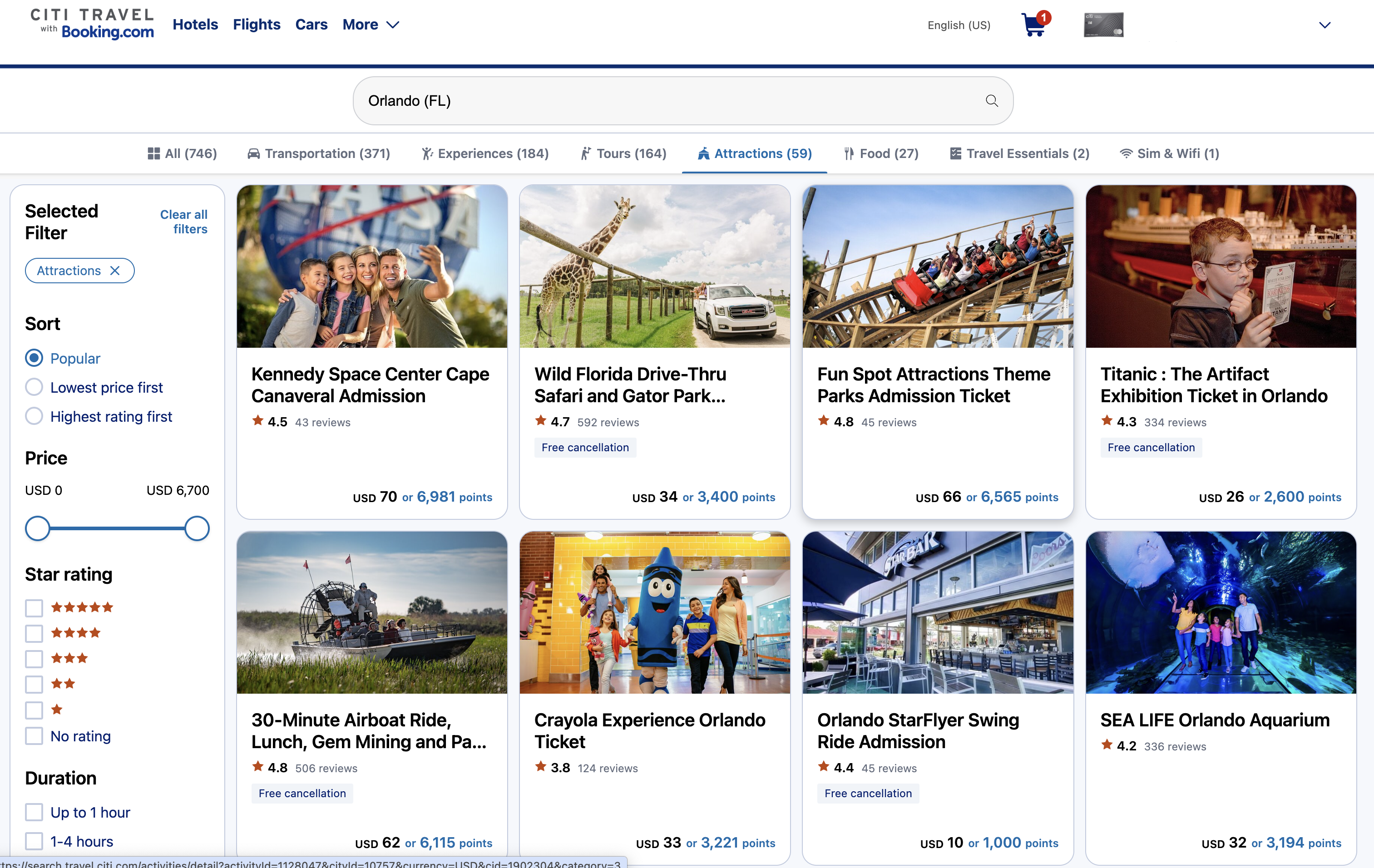 Citi Travel Portal attractions