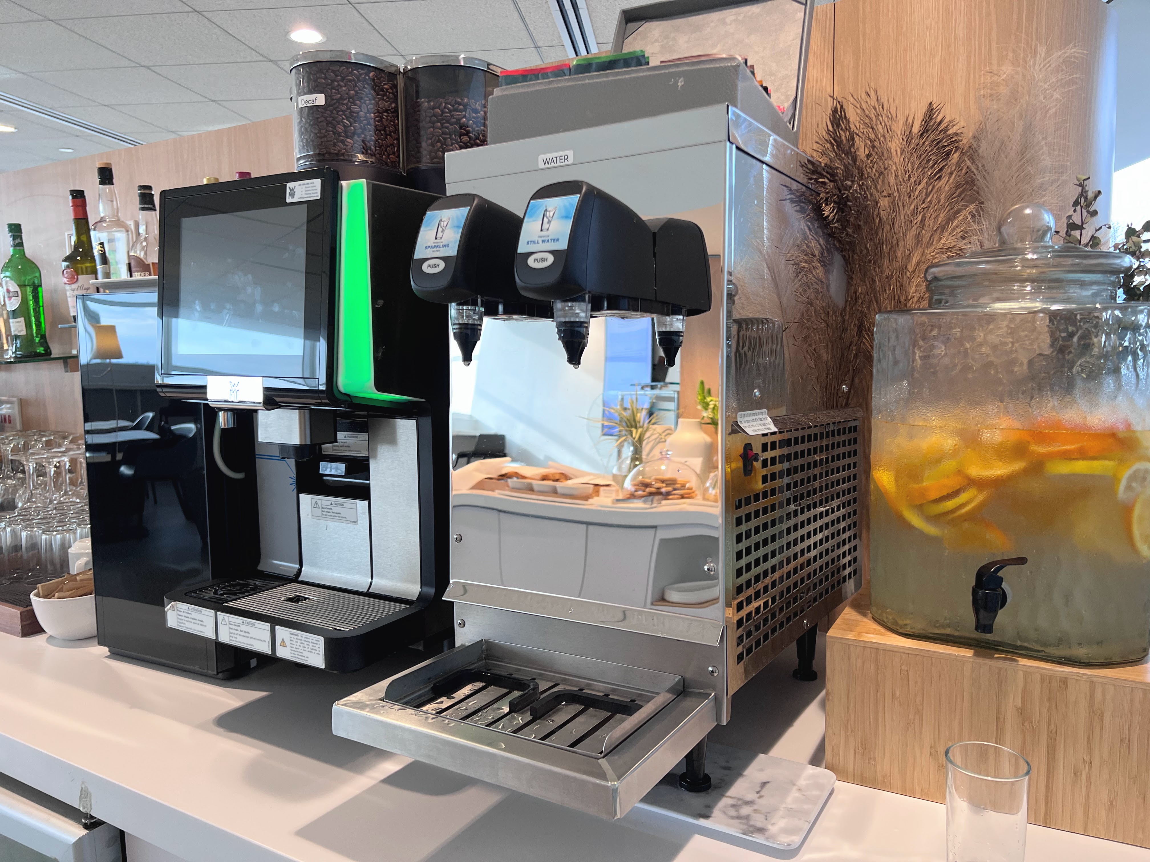 Coffee and water at Air France Lounge JFK Coffee and water at Air France Lounge JFK