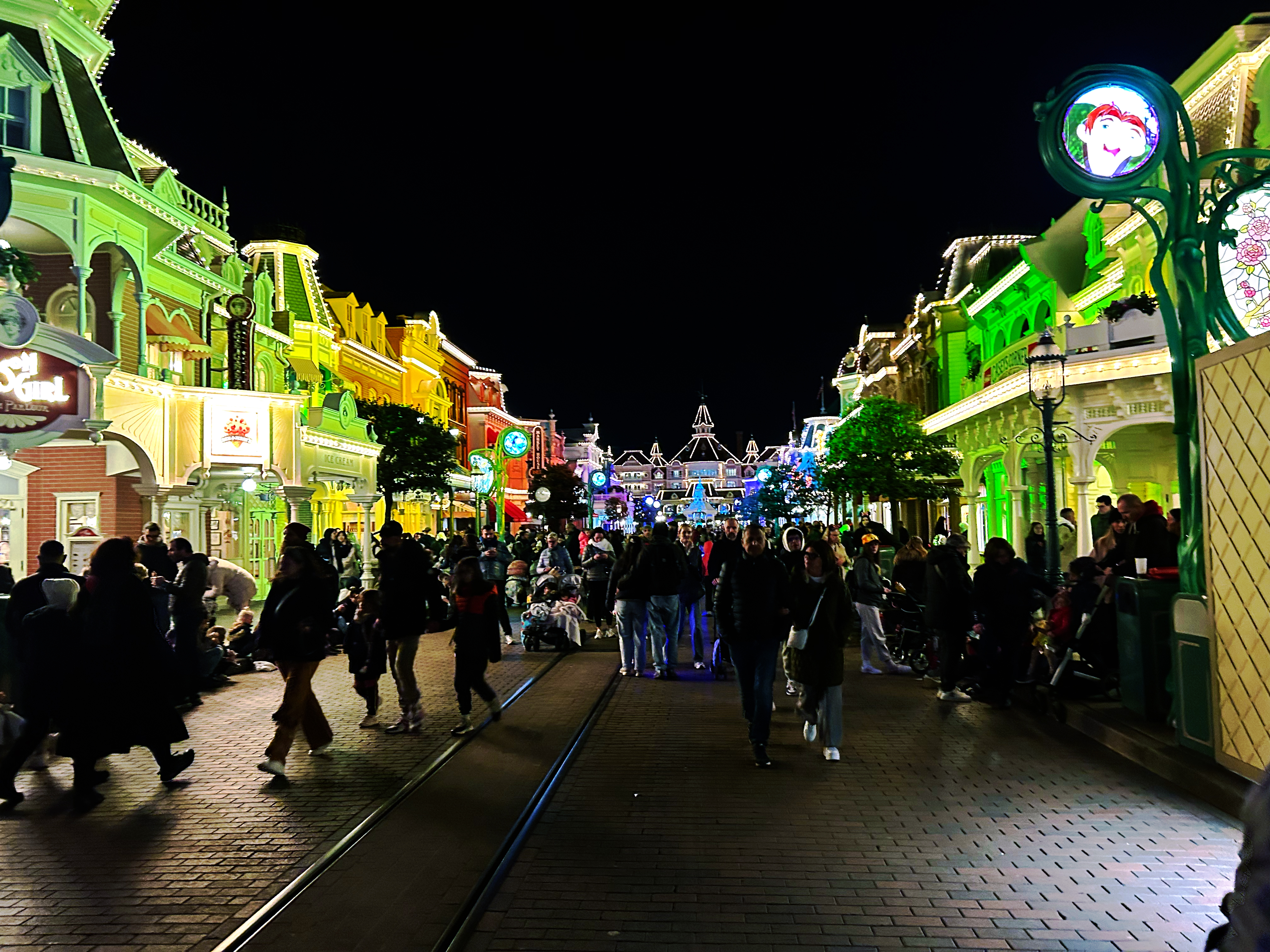 Disneyland Paris Main Street night Disneyland Paris Main Street night