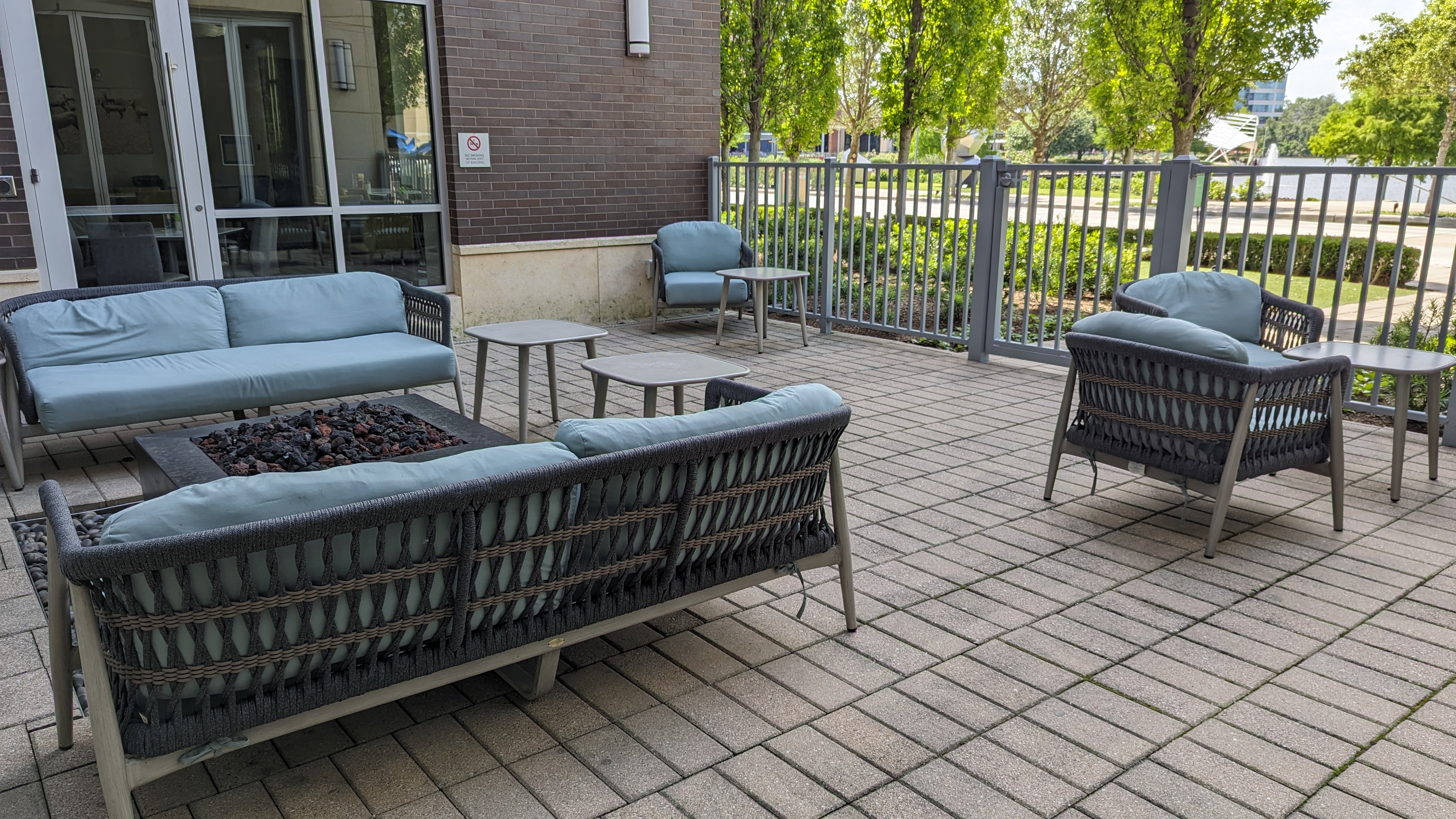 Embassy Suites by Hilton The Woodlands at Hughes Landing lobby patio