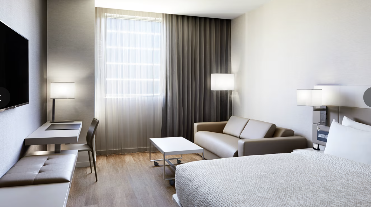 Guest room at the AC Hotel Miami Aventura. Guest room at the AC Hotel Miami Aventura.