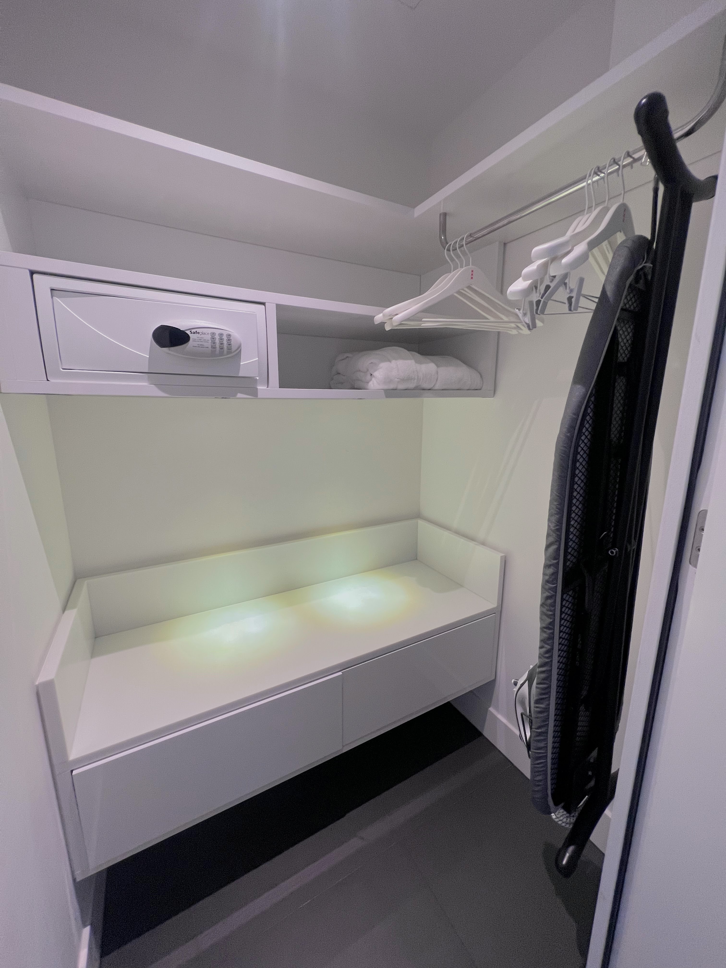 Guestroom closet at Andaz Amsterdam Guestroom closet at Andaz Amsterdam