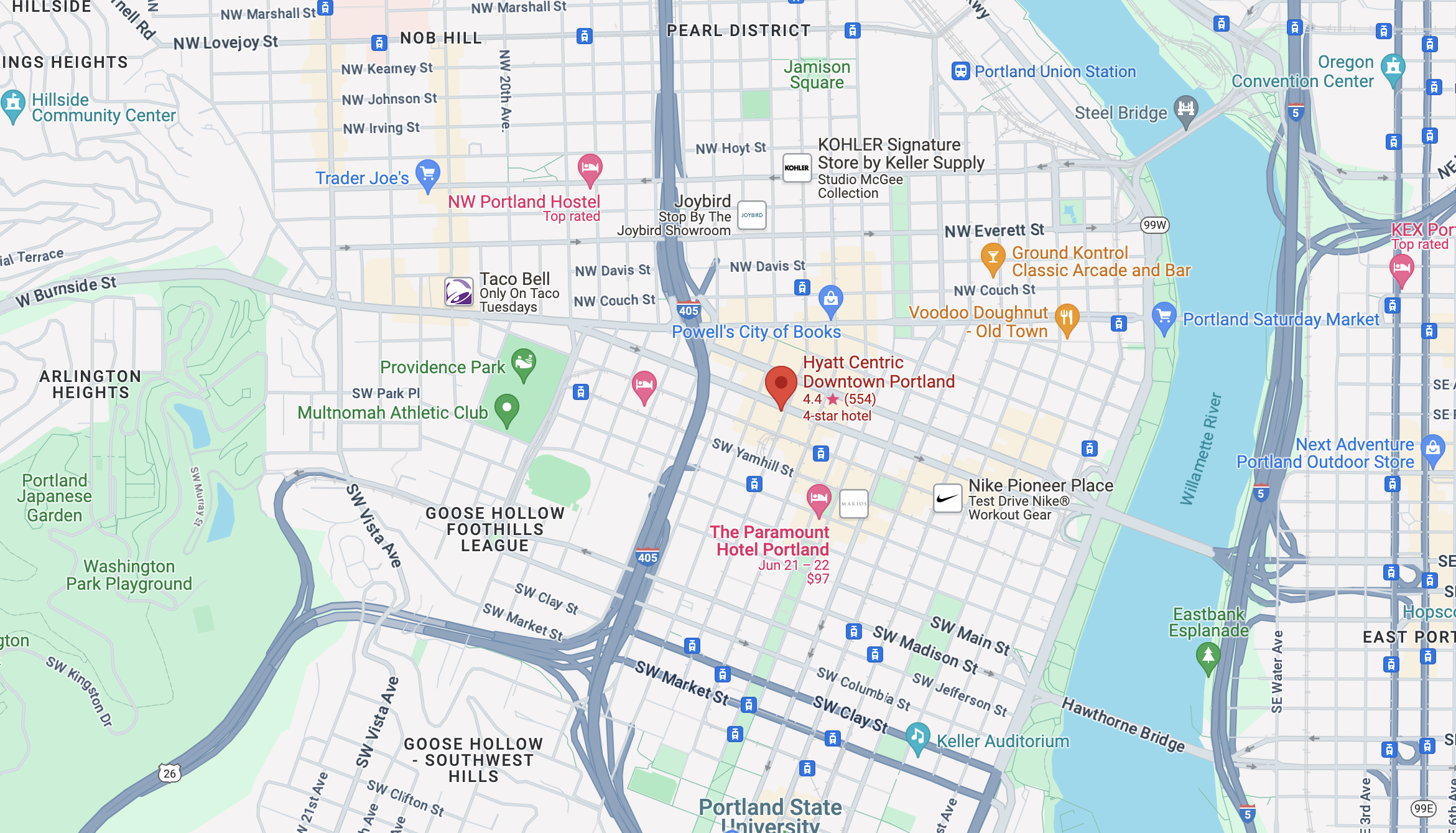 Hyatt Centric Downtown Portland location