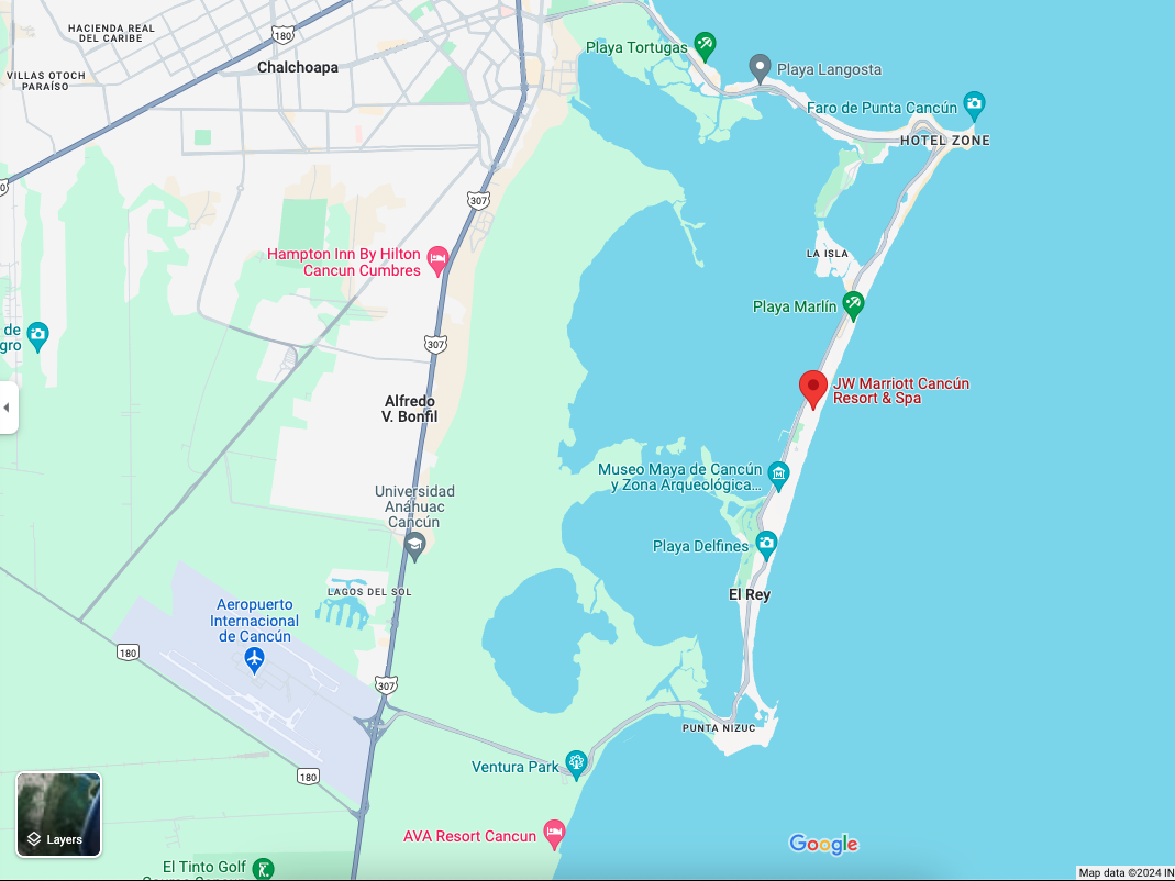 JW Marriott Cancun Map