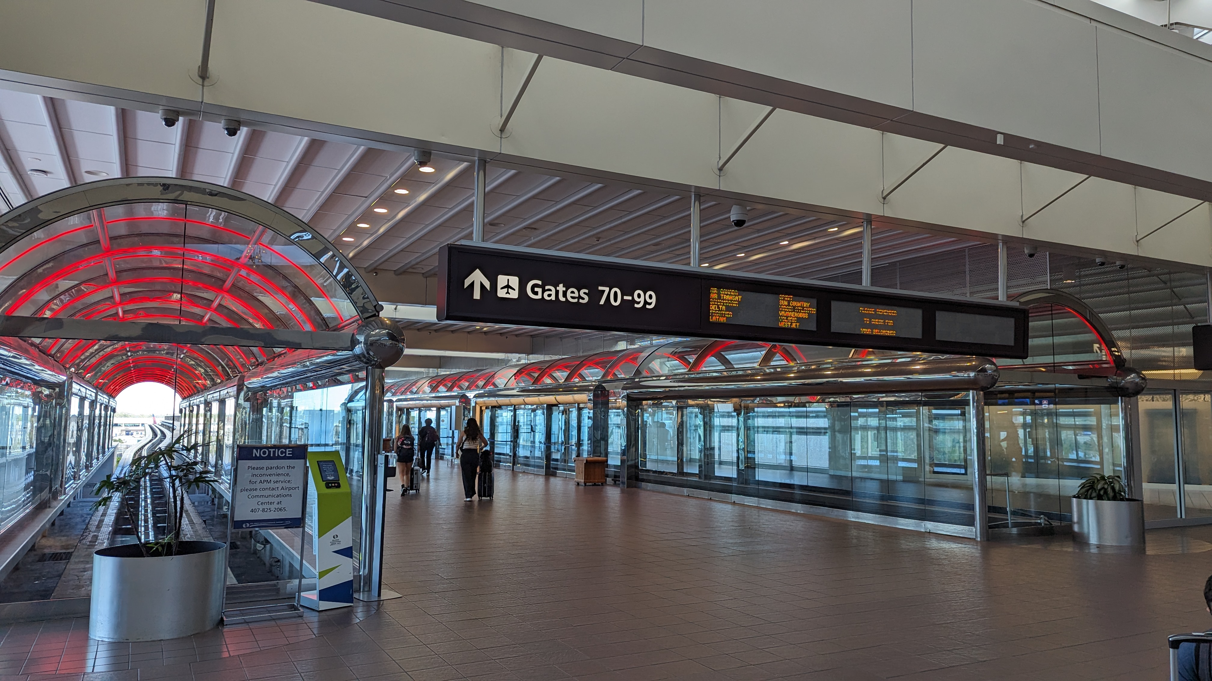 MCO Terminal B train to gates 70 99