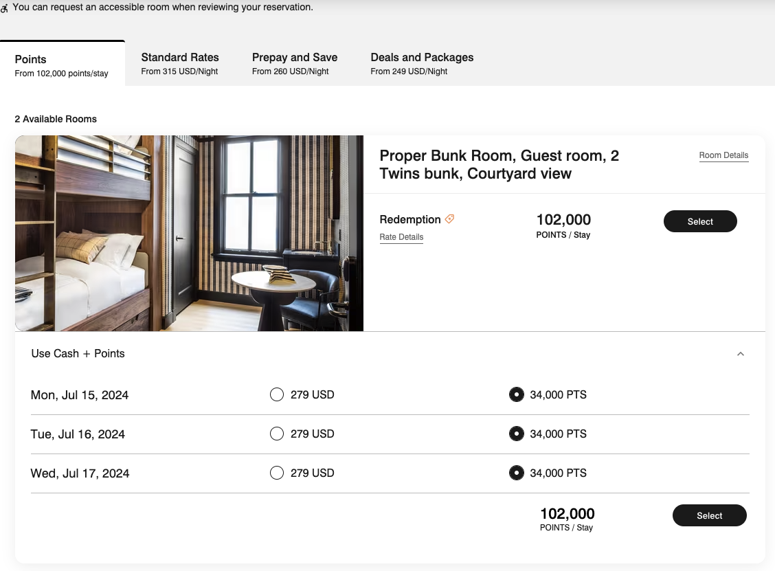 Marriott Bonvoy Cash Points screenshot Marriott Bonvoy Cash Points screenshot