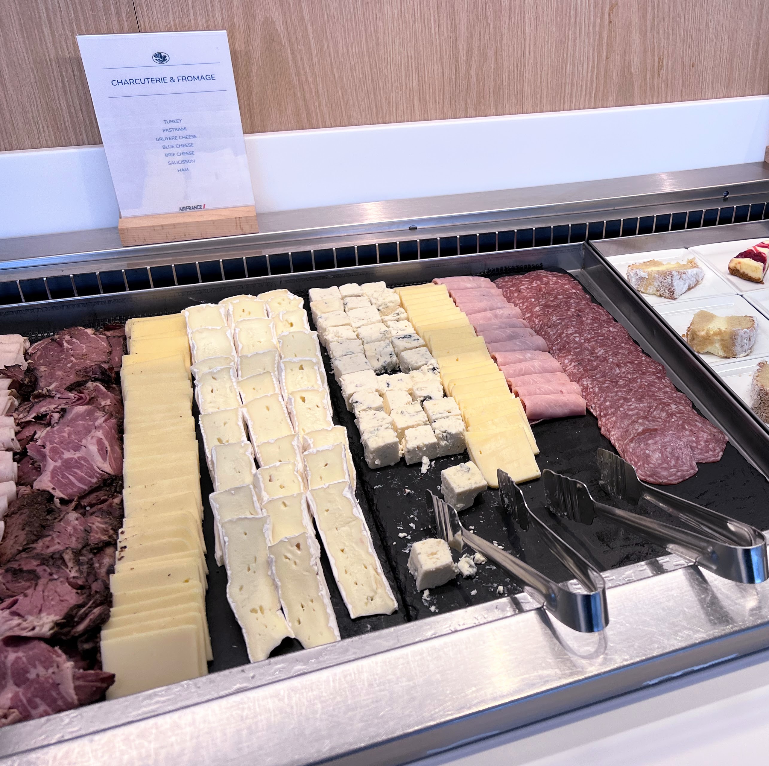 Meats and cheese at Air France Louge JFK Meats and cheese at Air France Louge JFK