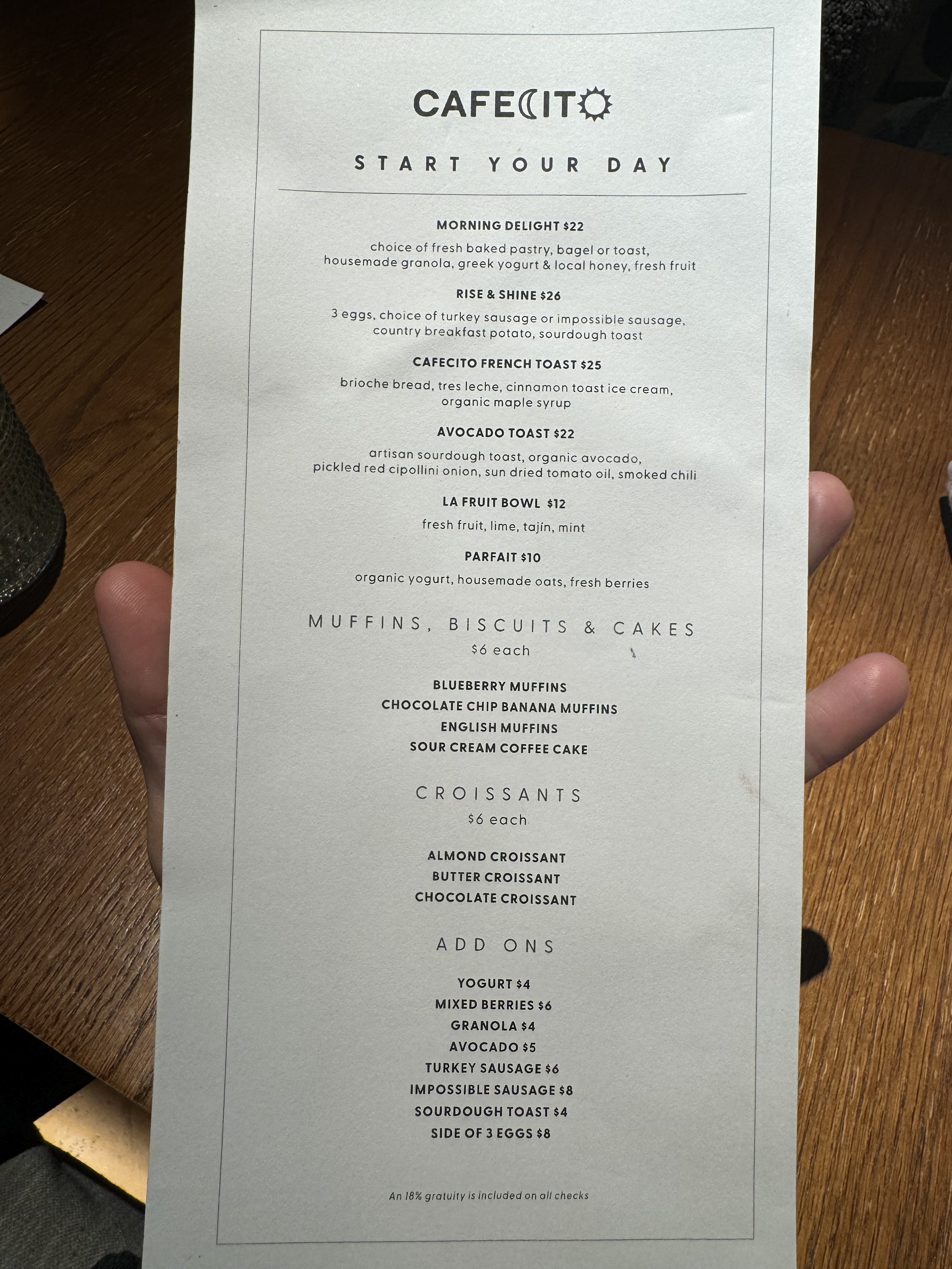 Mondrian Los Angeles Casa Madera breakfast menu Mondrian Los Angeles Casa Madera breakfast menu