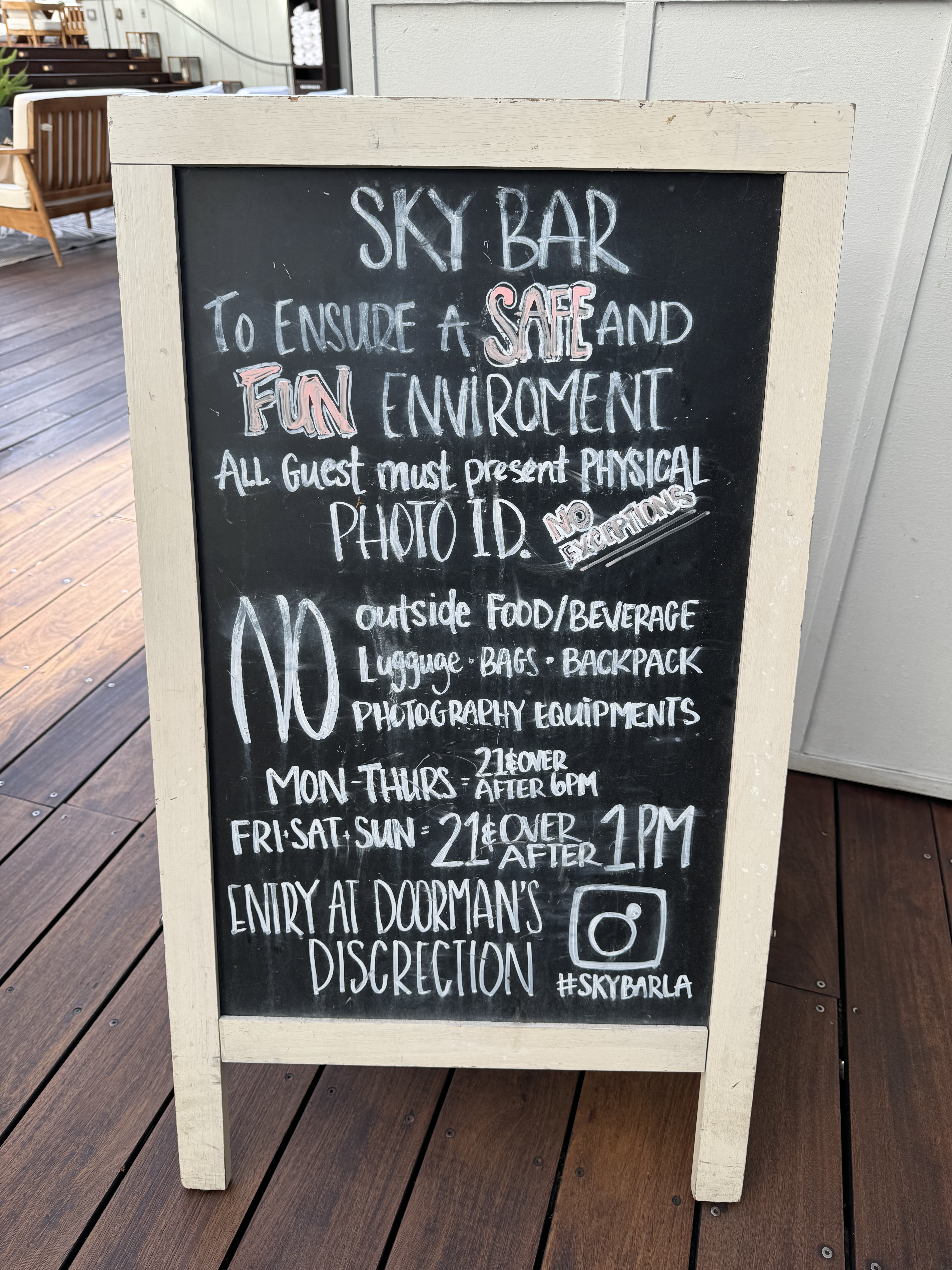 Mondrian Los Angeles Skybar sign Mondrian Los Angeles Skybar sign