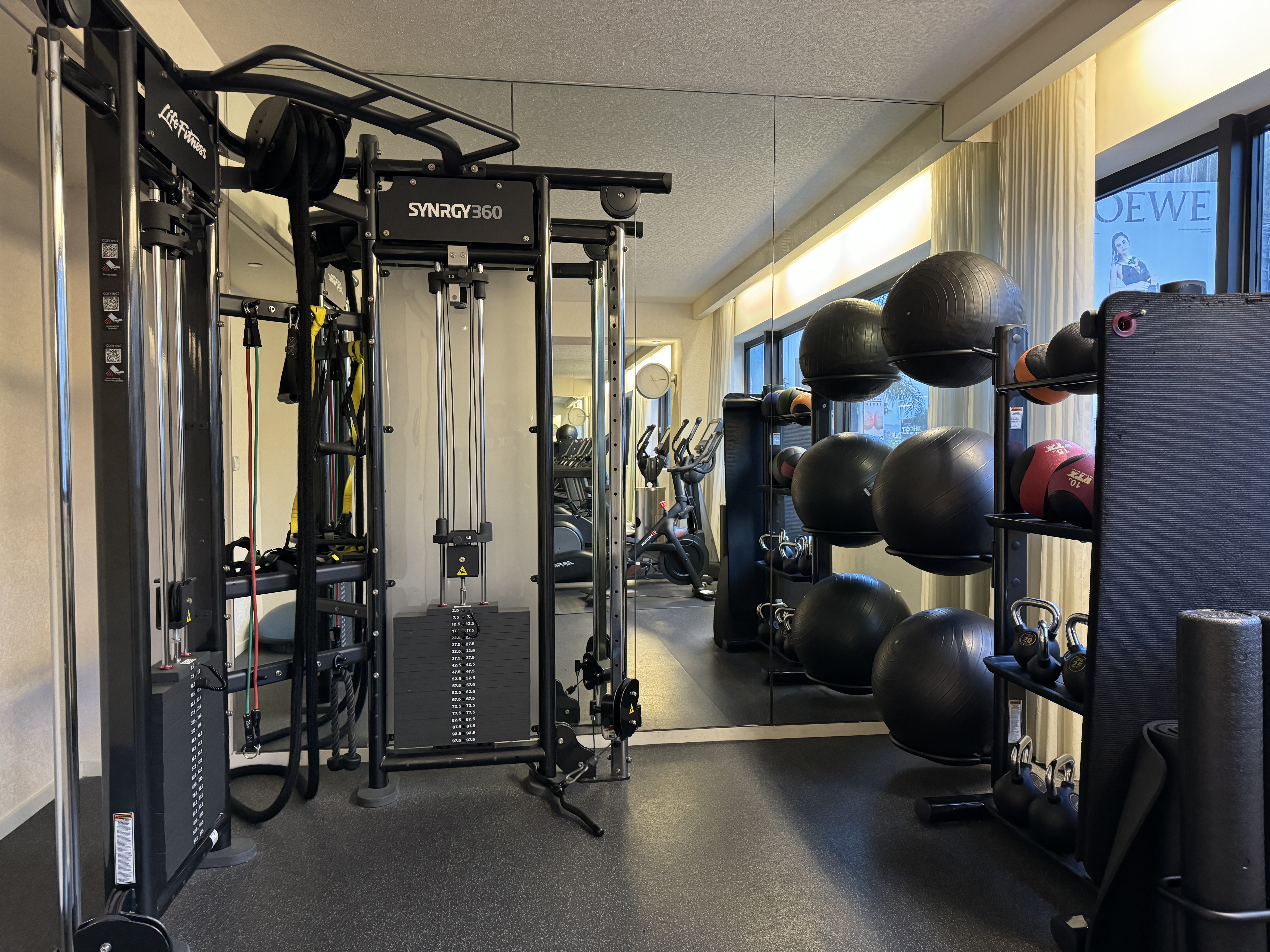 Mondrian Los Angeles fitness center machine and exercise balls Mondrian Los Angeles fitness center machine and exercise balls