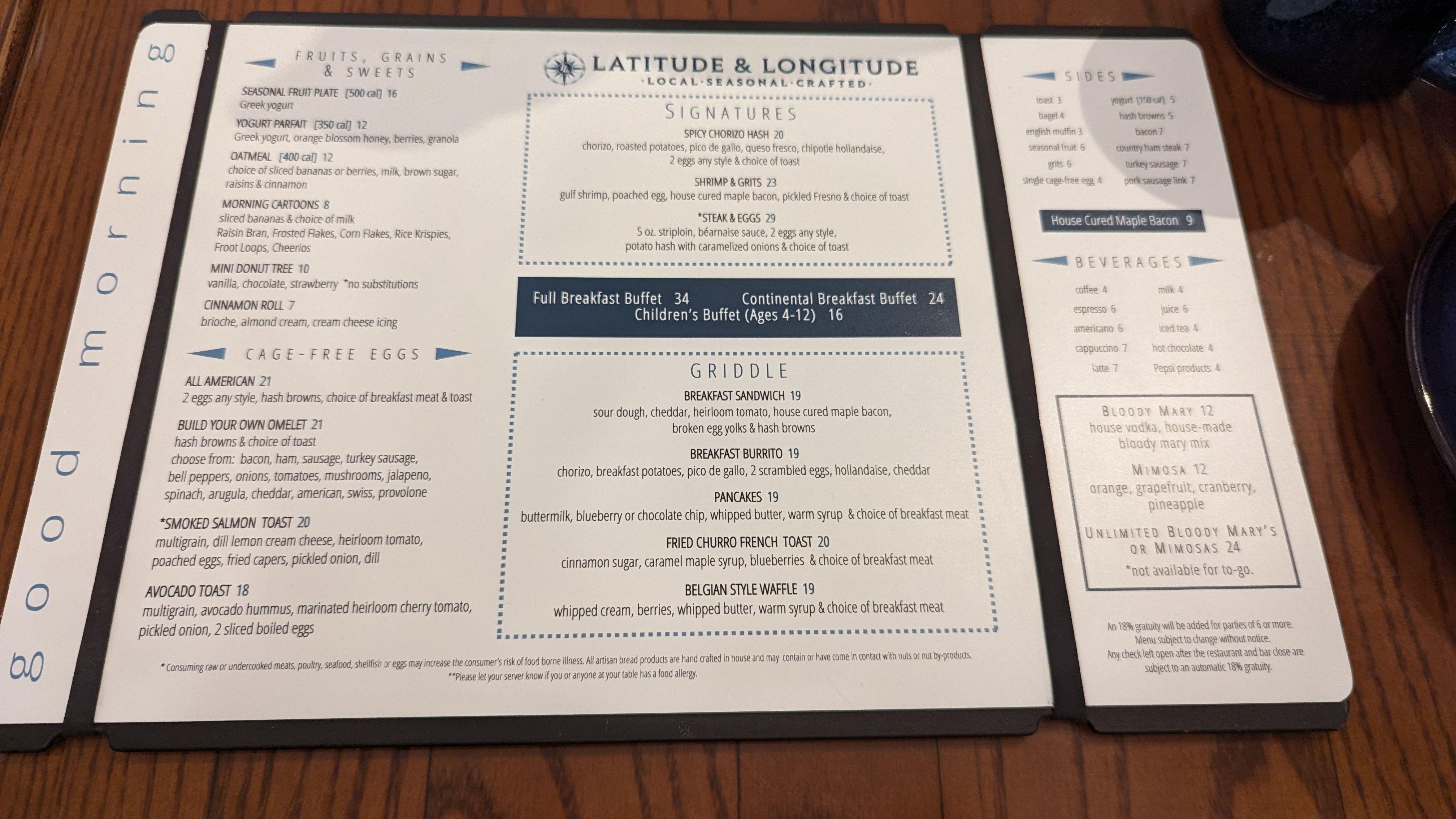 Orlando World Center Marriott food and beverage breakfast buffet menu Orlando World Center Marriott food and beverage breakfast buffet menu
