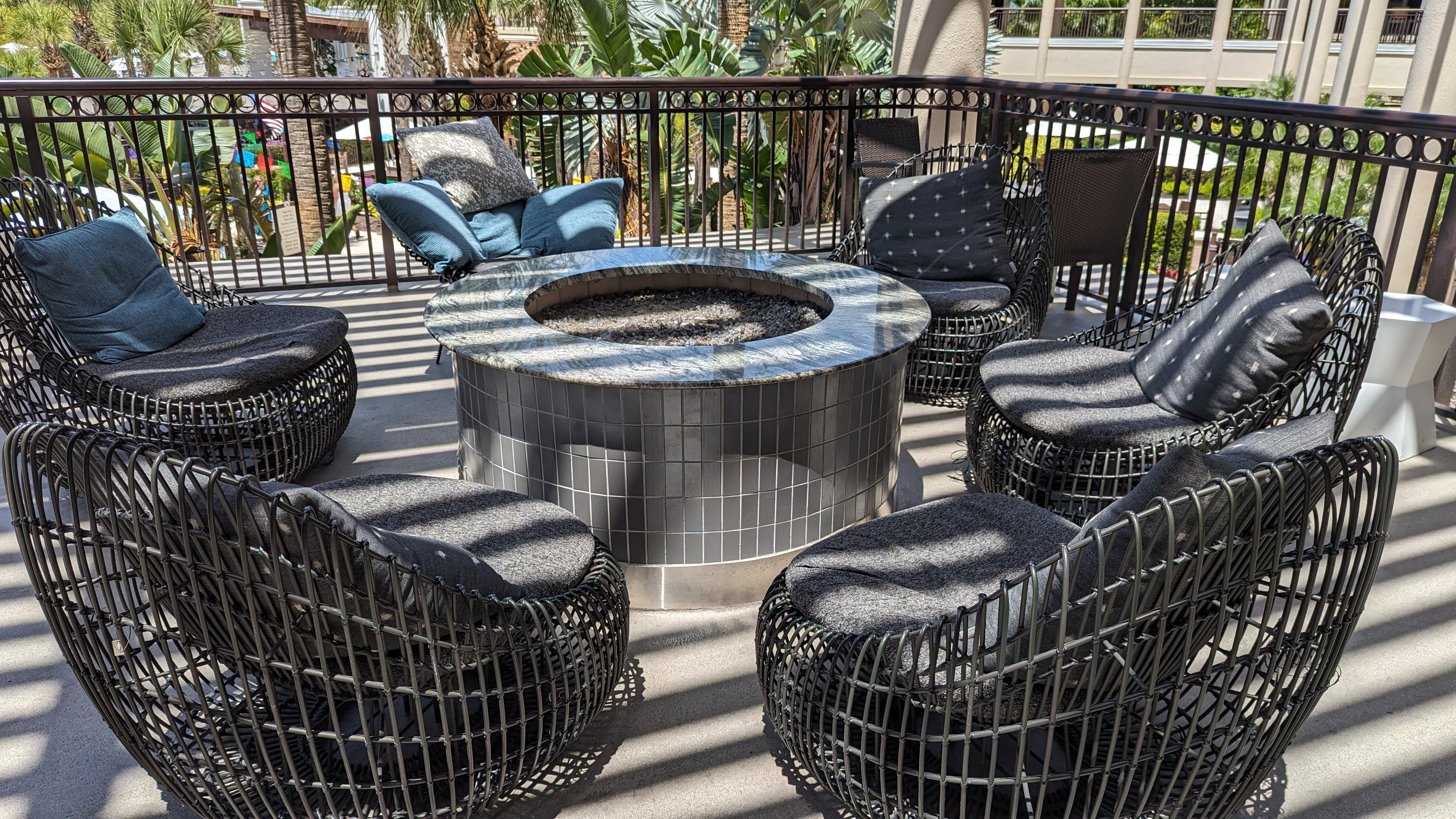 Orlando World Center Marriott food and beverage lobby bar patio fire pit Orlando World Center Marriott food and beverage lobby bar patio fire pit