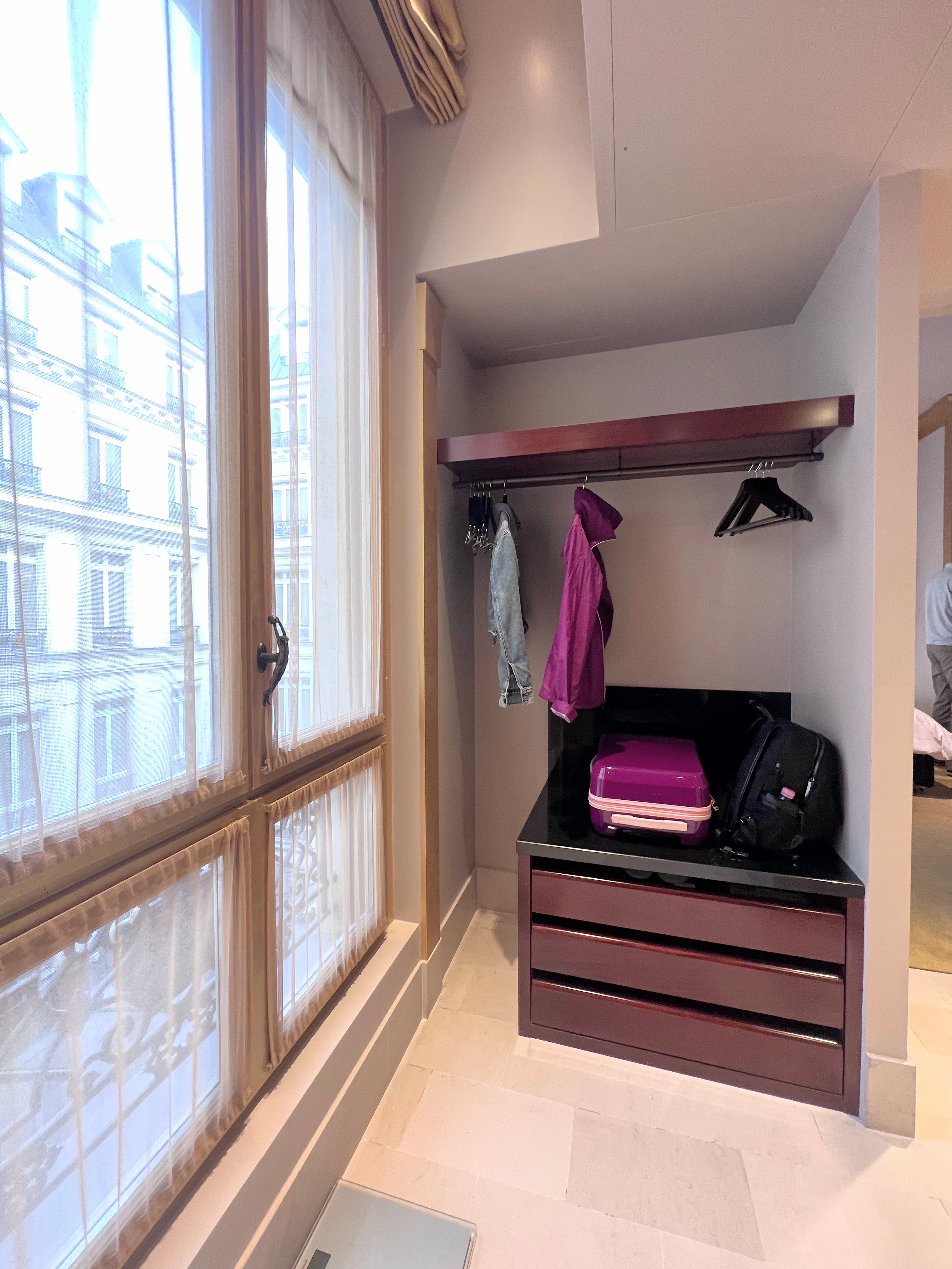 Park Hyatt Paris guest room closet Park Hyatt Paris guest room closet