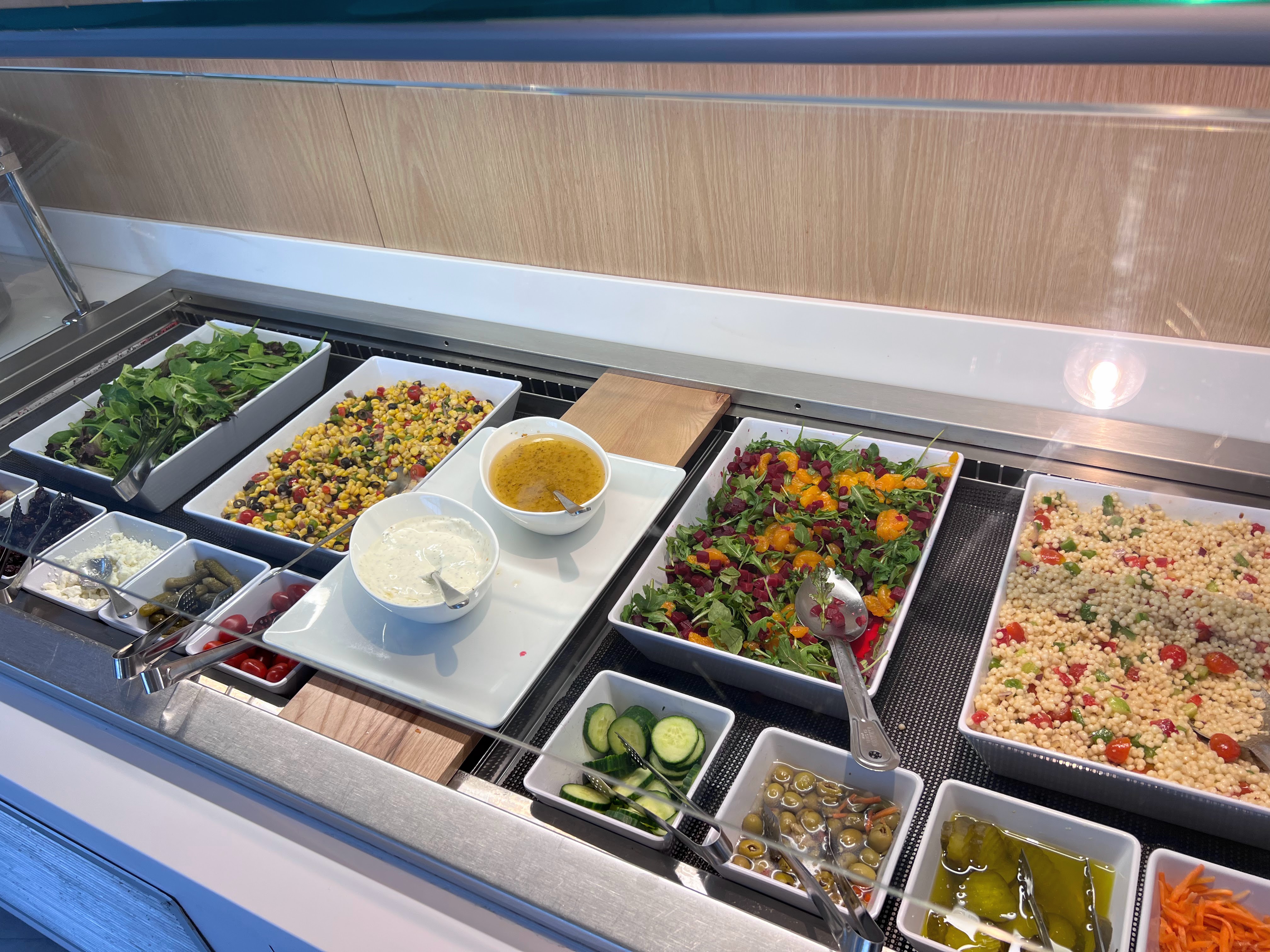 Salad bar at JFK Air France lounge Salad bar at JFK Air France lounge