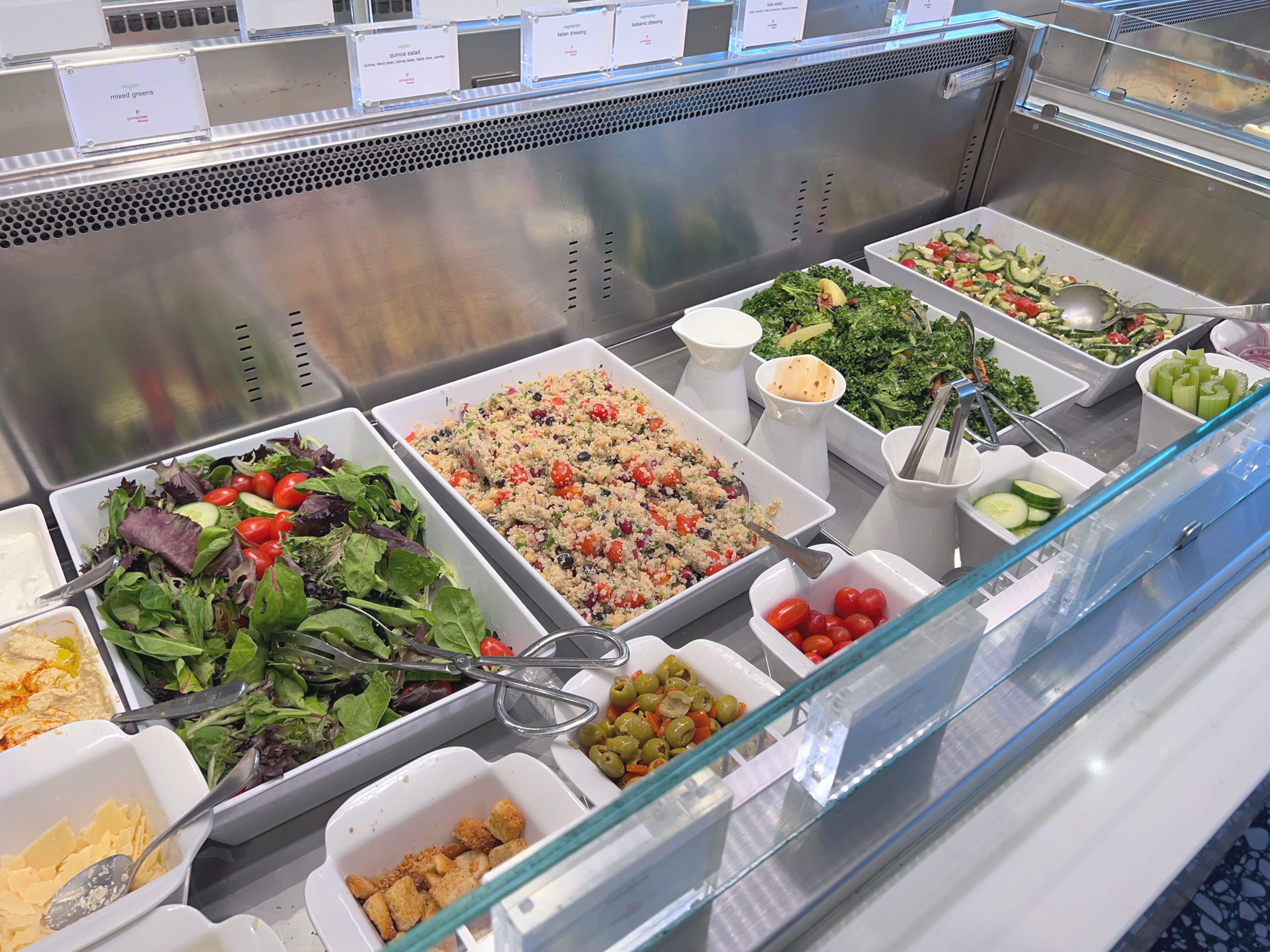 Salad bar at Primeclass Lounge JFK airport Salad bar at Primeclass Lounge JFK airport