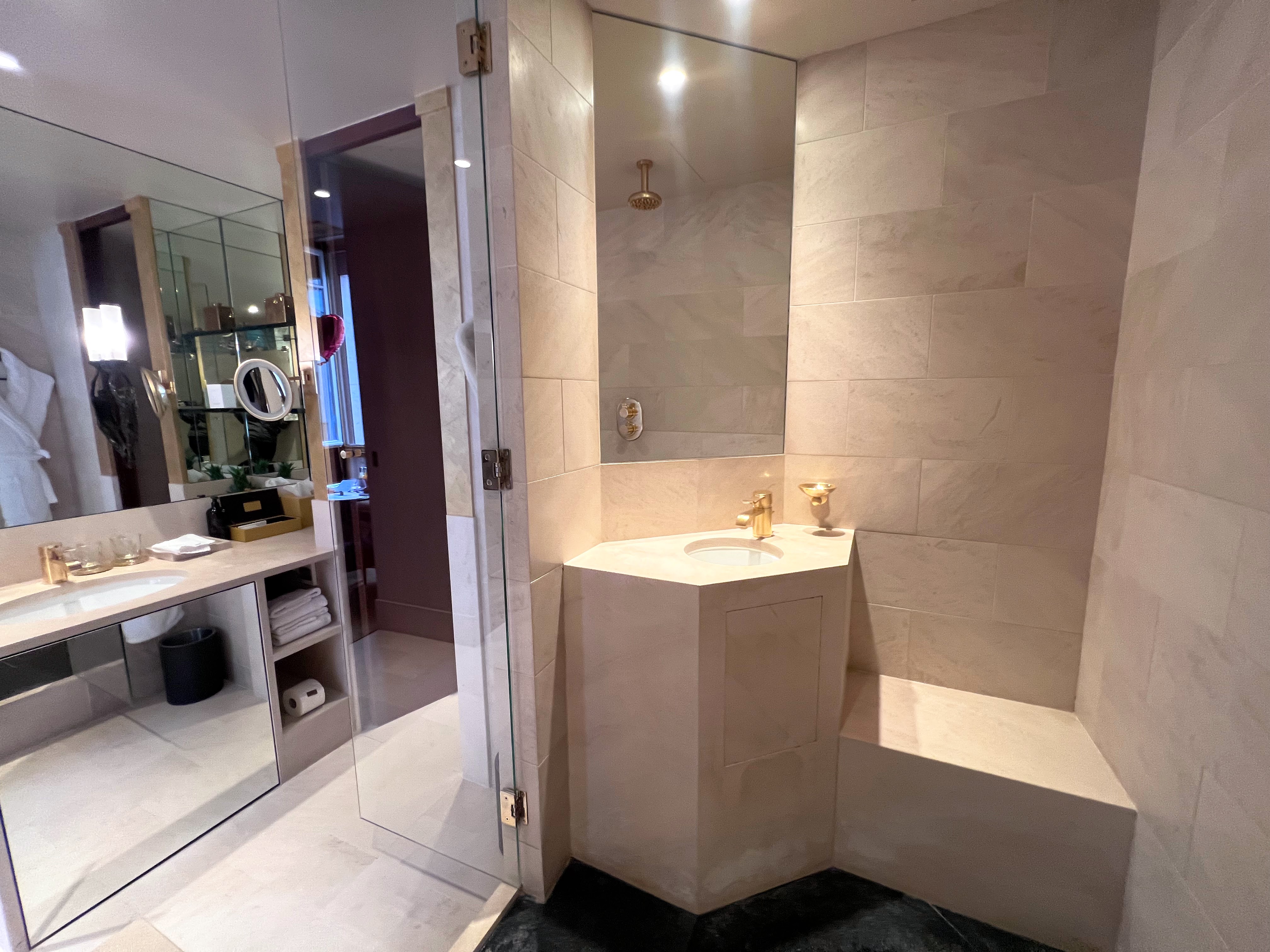 Sink in shower at Park Hyatt Paris Sink in shower at Park Hyatt Paris