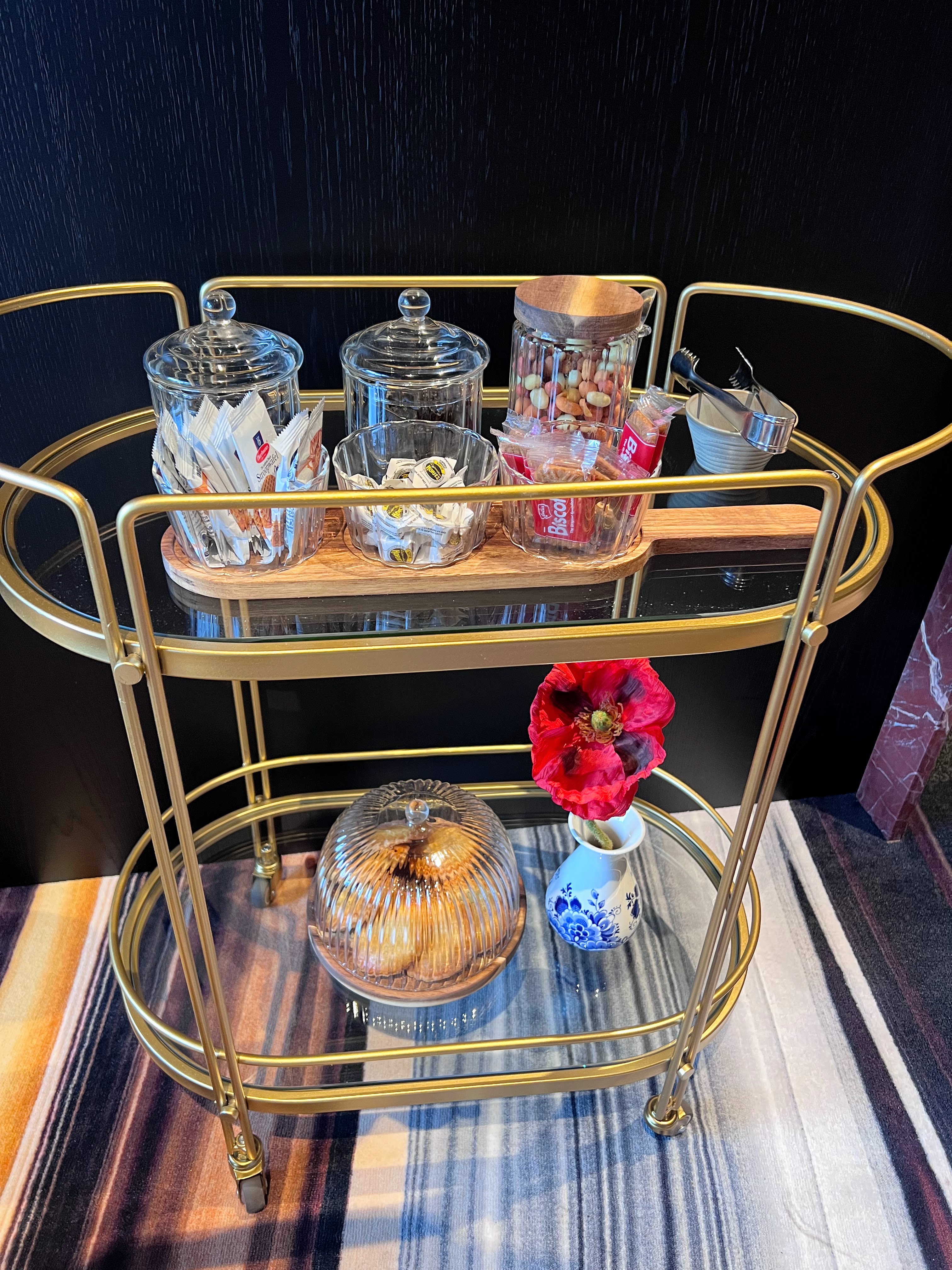 Snack cart in lobby of Andaz Amsterdam Snack cart in lobby of Andaz Amsterdam