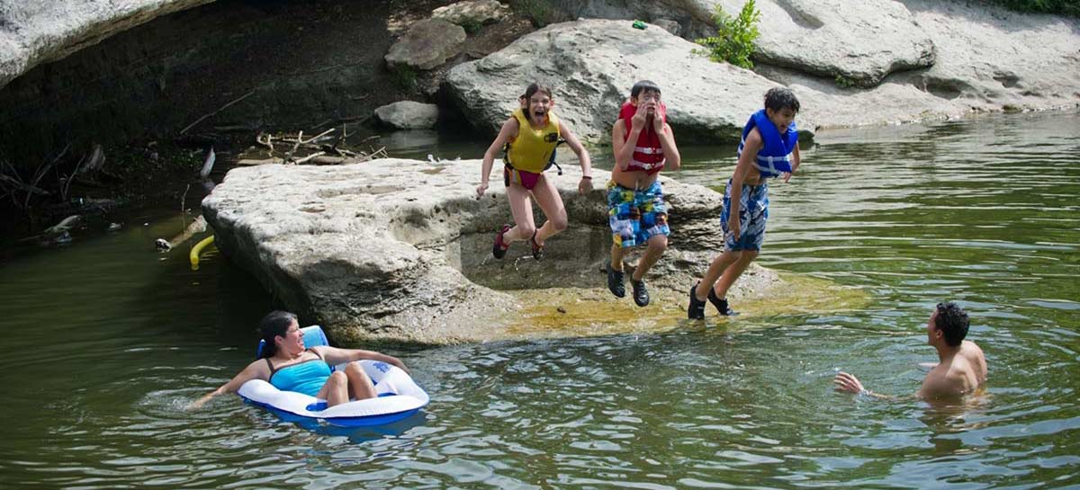 Swimming McKinney Falls State Park
