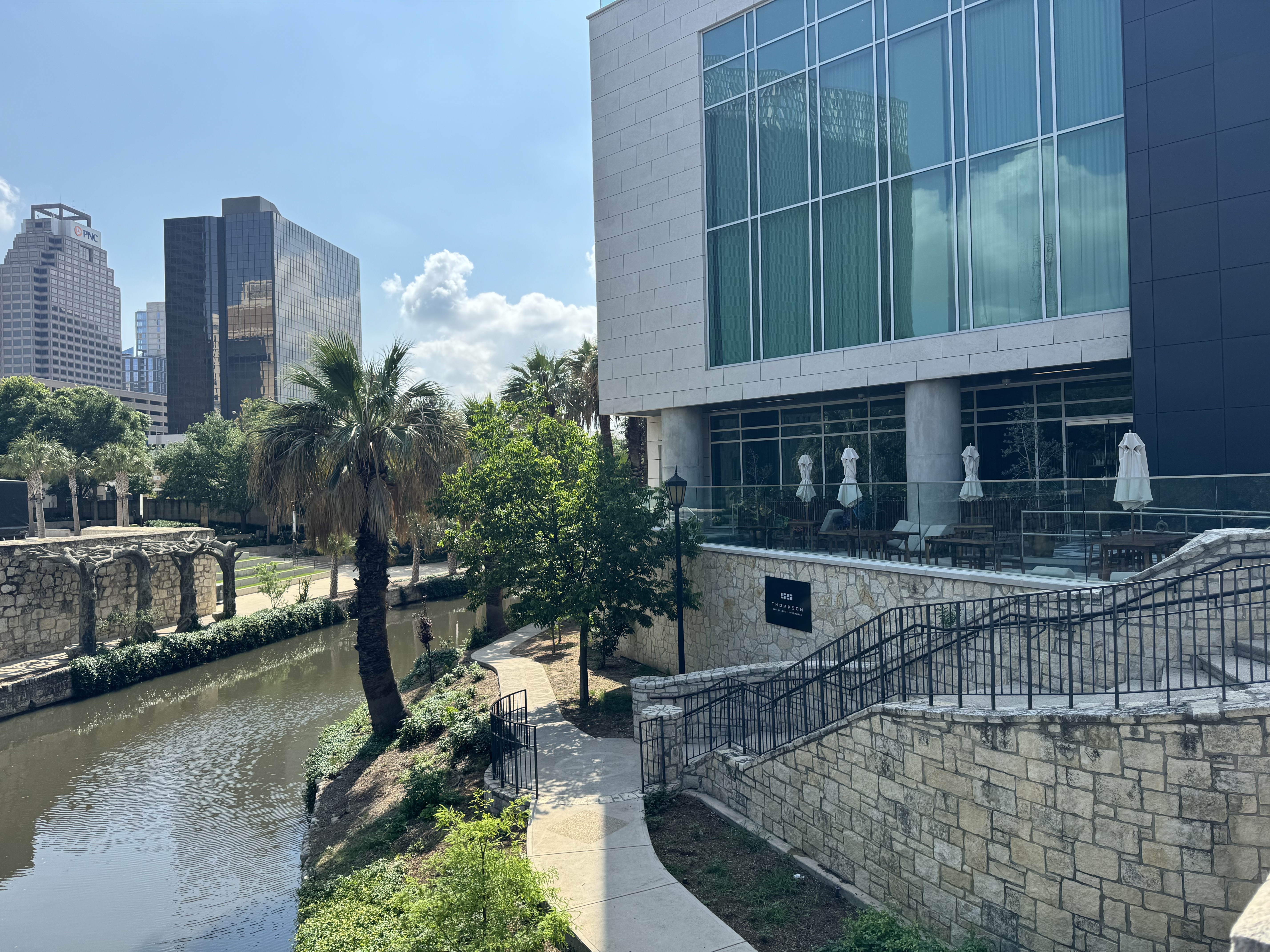 Thompson San Antonio Riverwalk at edge of riverwalk Thompson San Antonio Riverwalk at edge of riverwalk