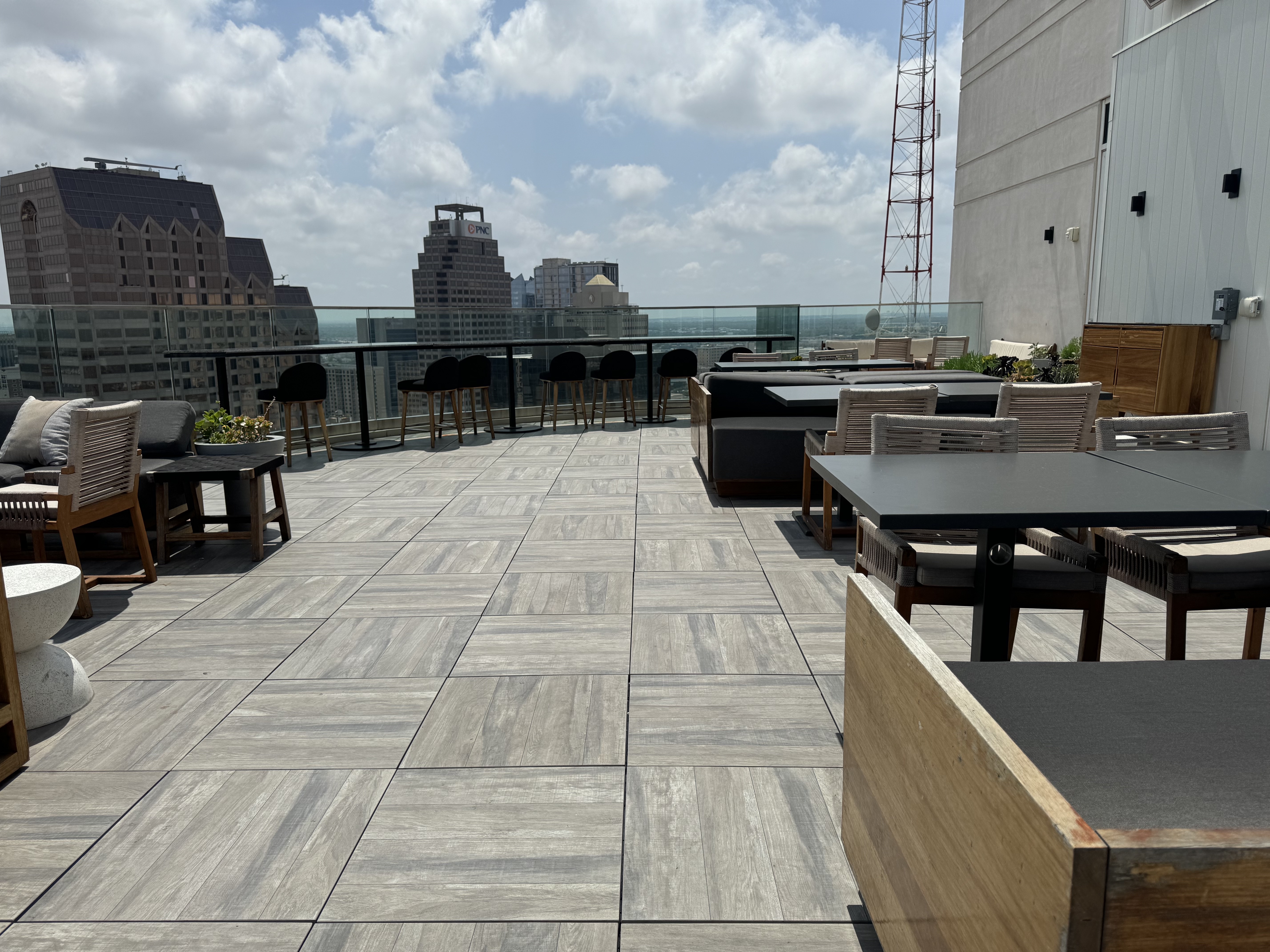 Thompson San Antonio Riverwalk rooftop bar exterior patio Thompson San Antonio Riverwalk rooftop bar exterior patio
