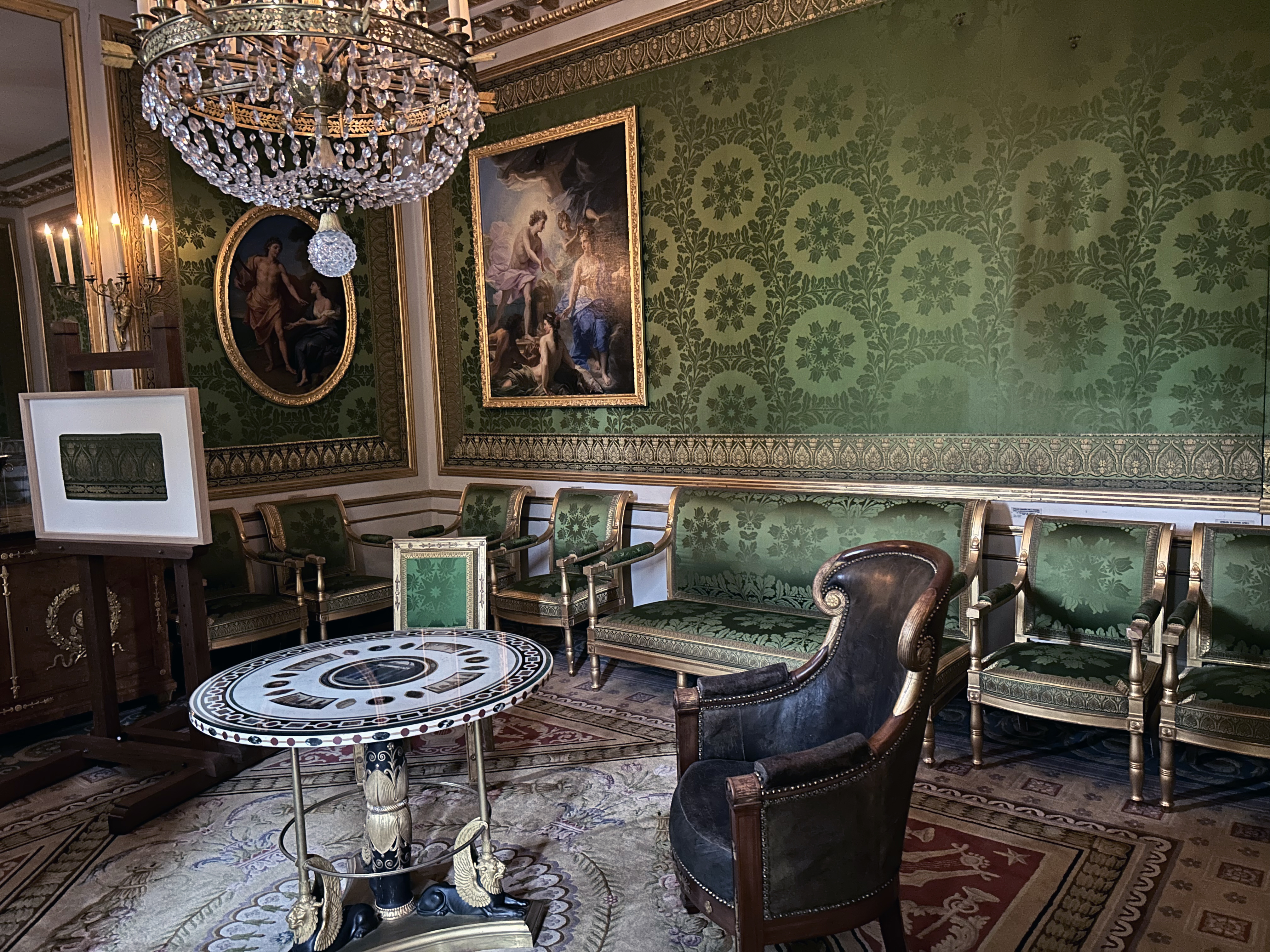 Versailles Gardens Grand Trianon green sitting room Versailles Gardens Grand Trianon green sitting room