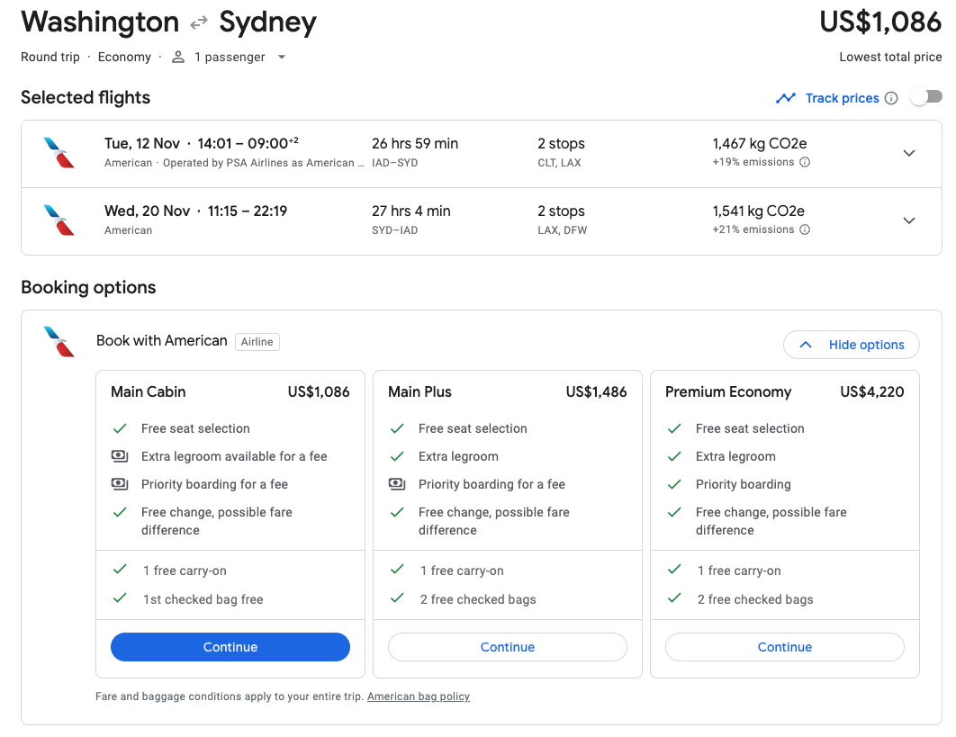 Washington to Sydney from 1086 USD Washington to Sydney from 1086 USD