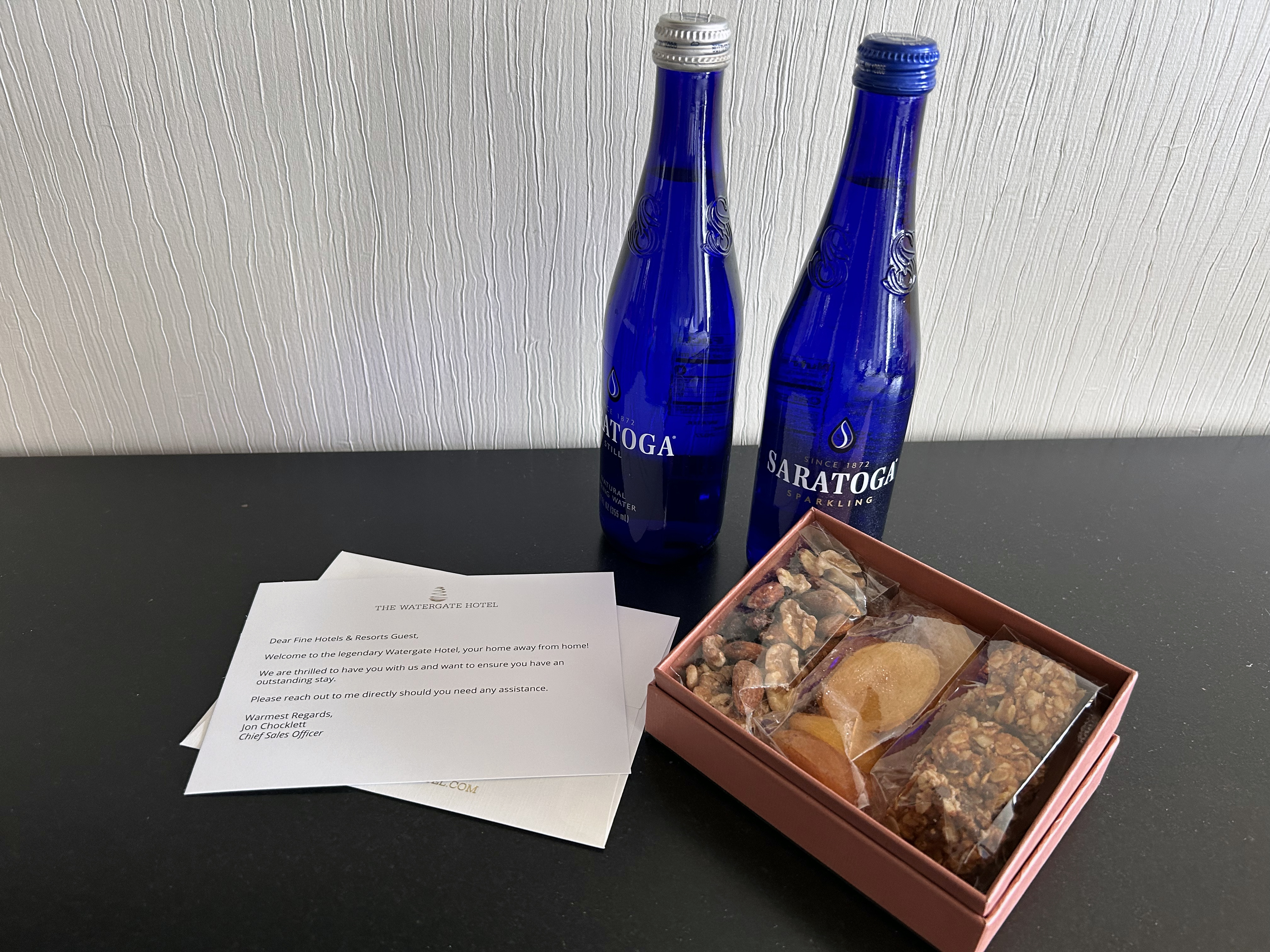Watergate DC welcome gift