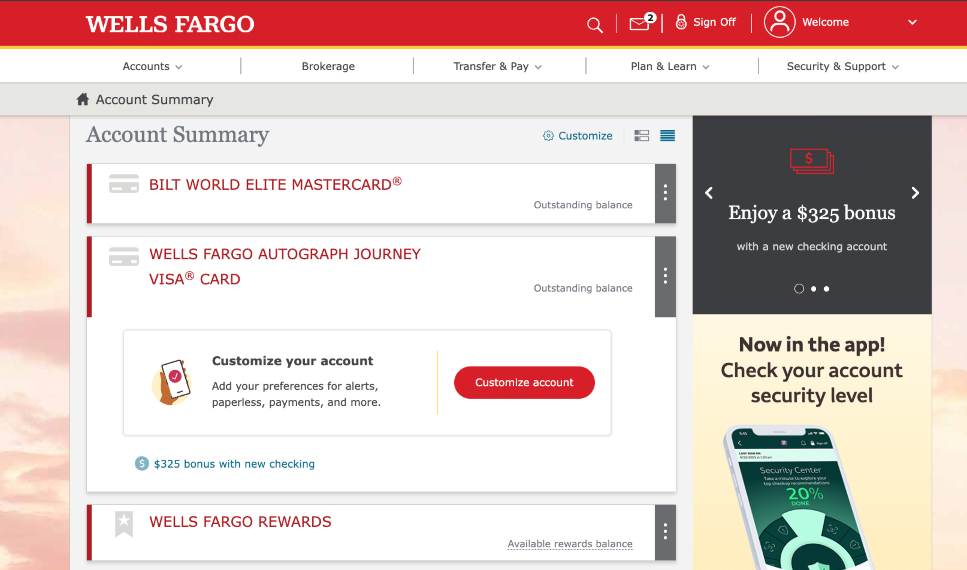 Wells Fargo Account