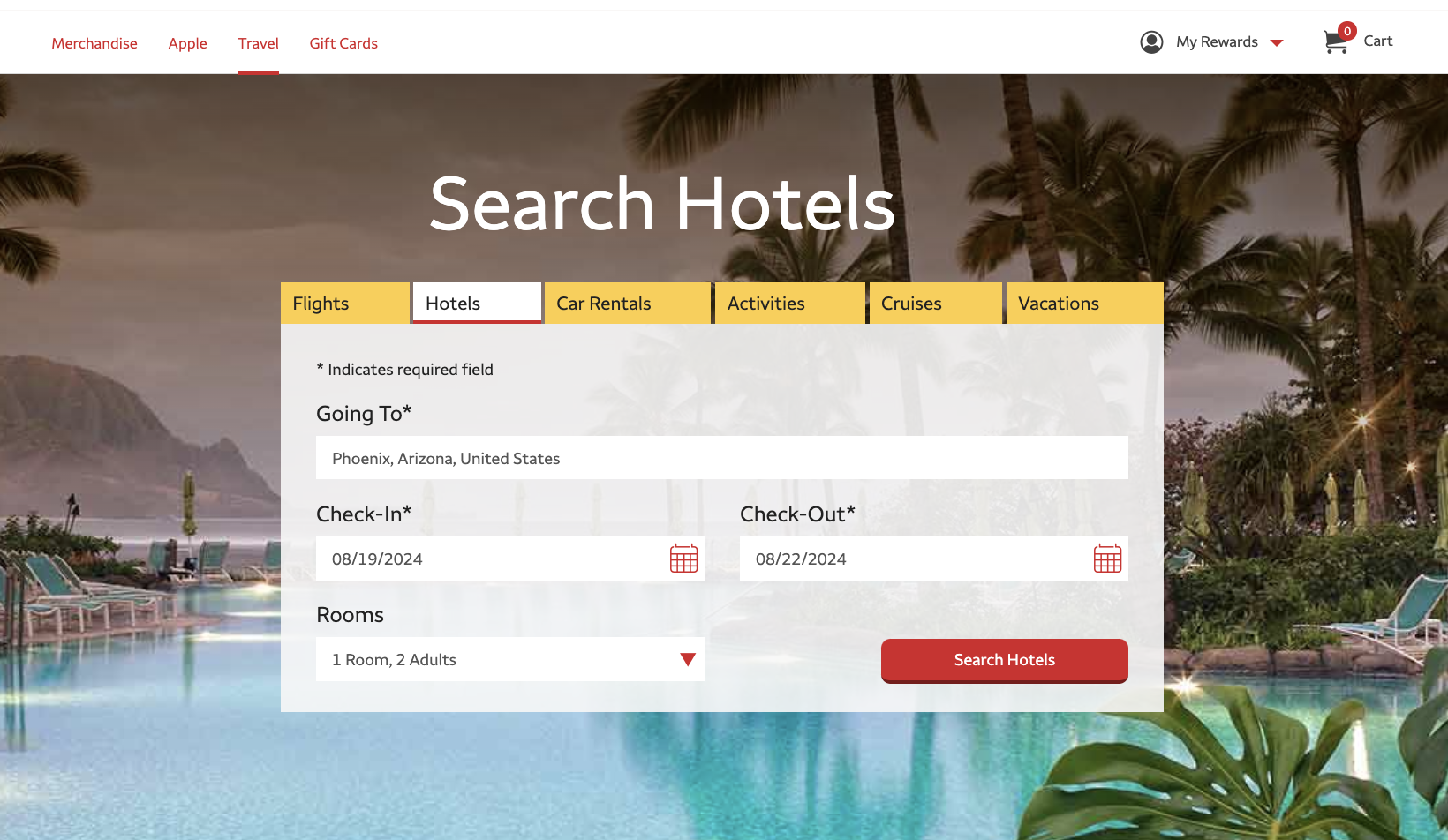Wells Fargo Rewards Portal Hotel