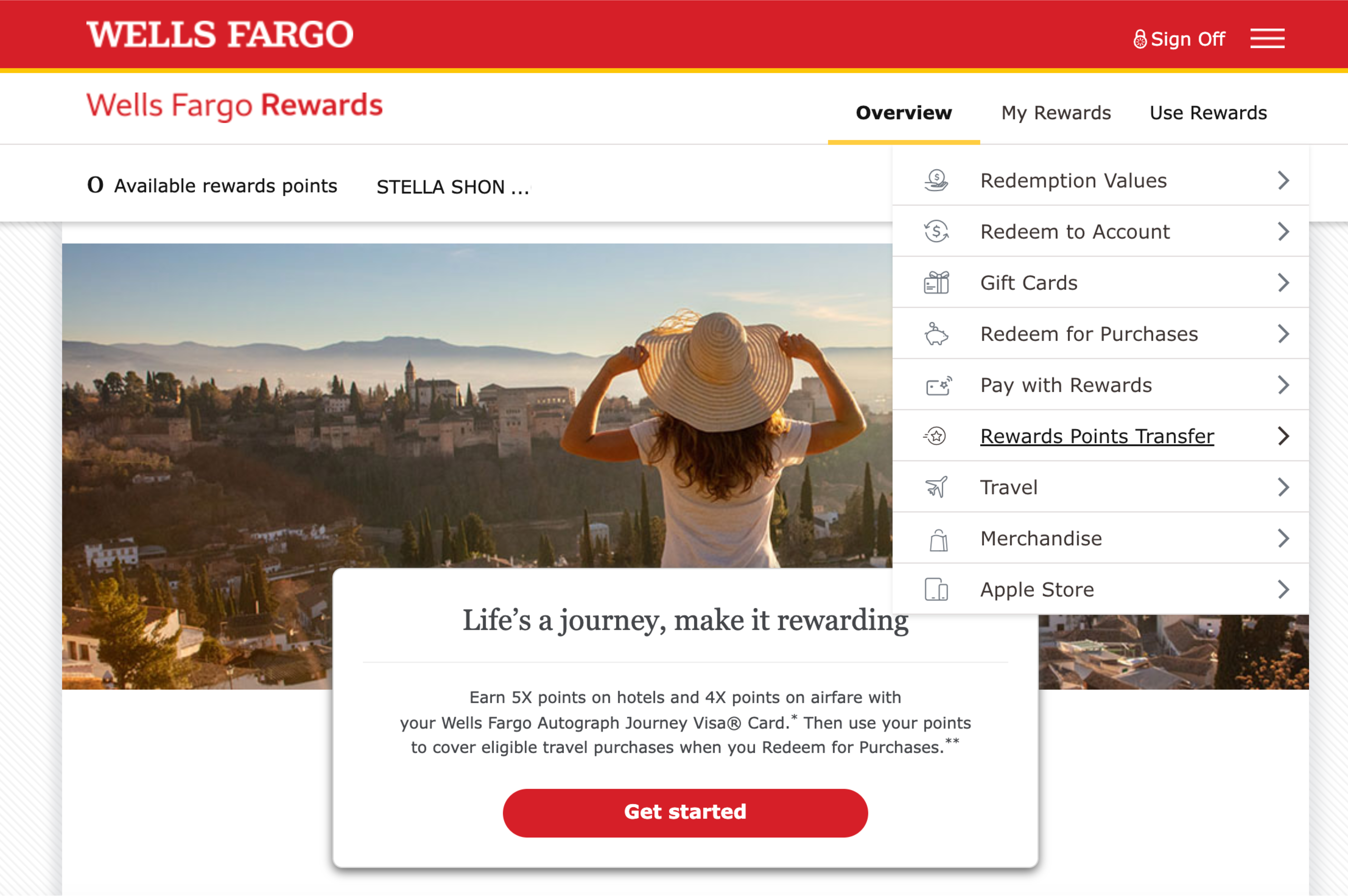 Wells Fargo Rewards Transfer