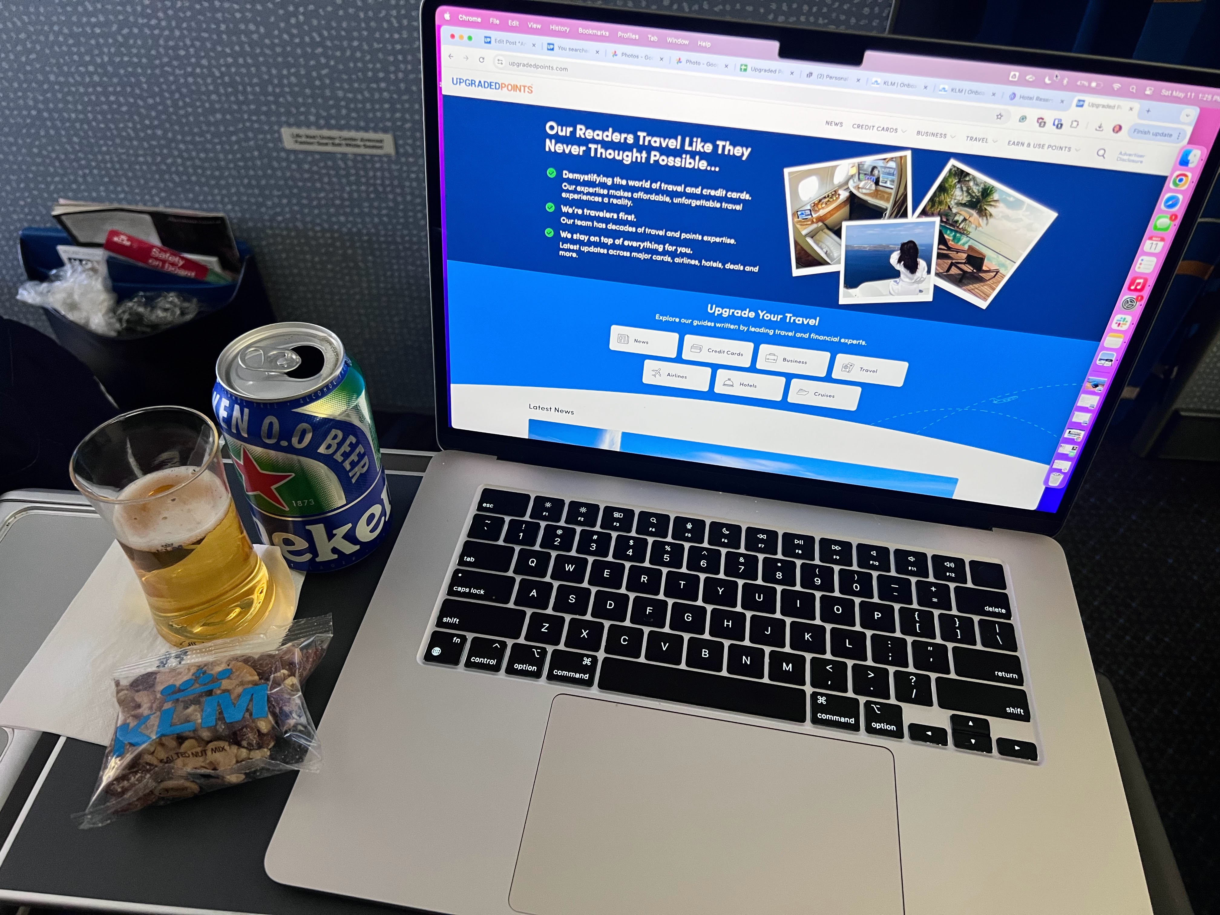Work on on a KLM flight from Amsterdam to Chicago