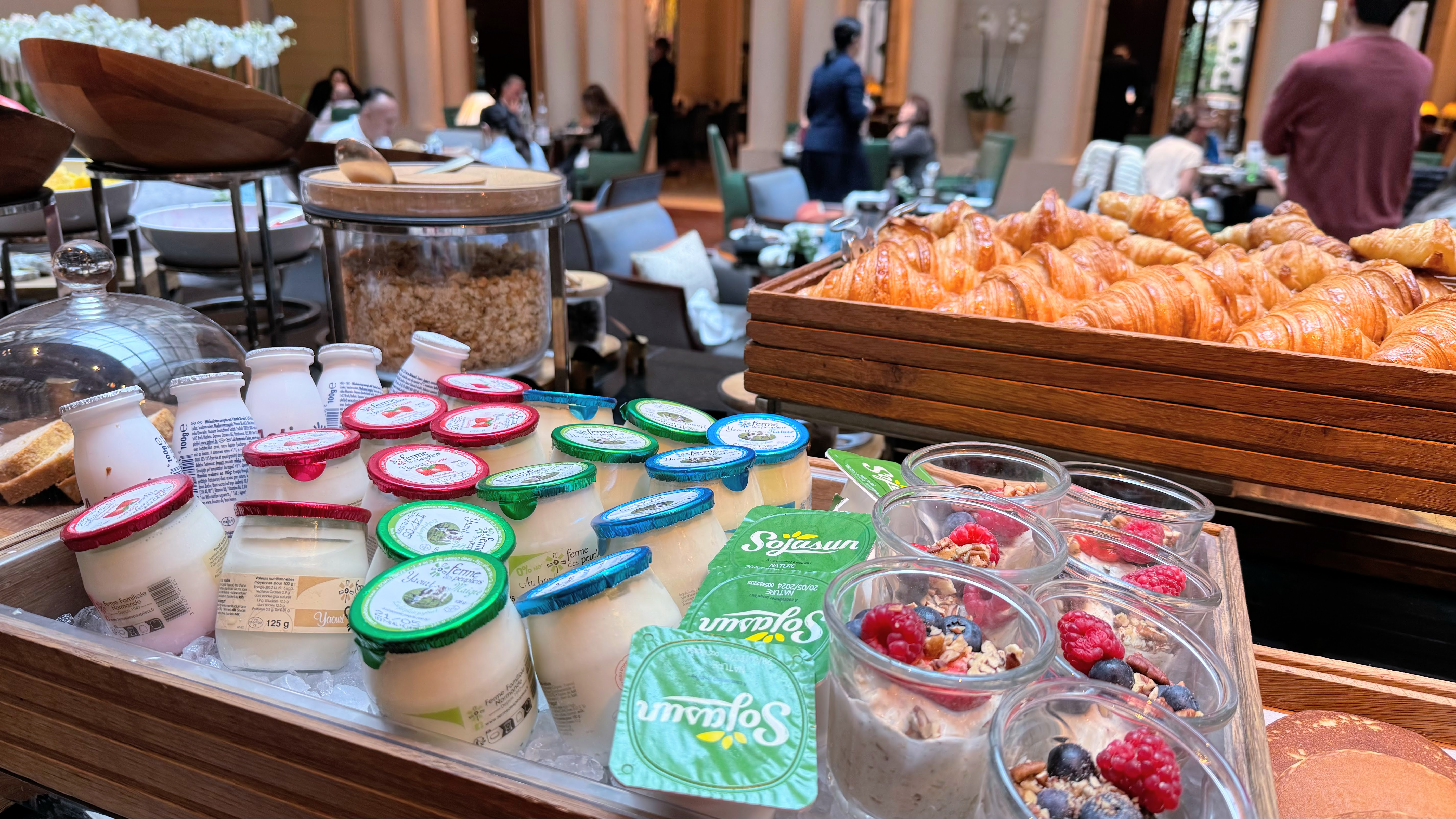 Yogurt on the breakfast buffet Yogurt on the breakfast buffet