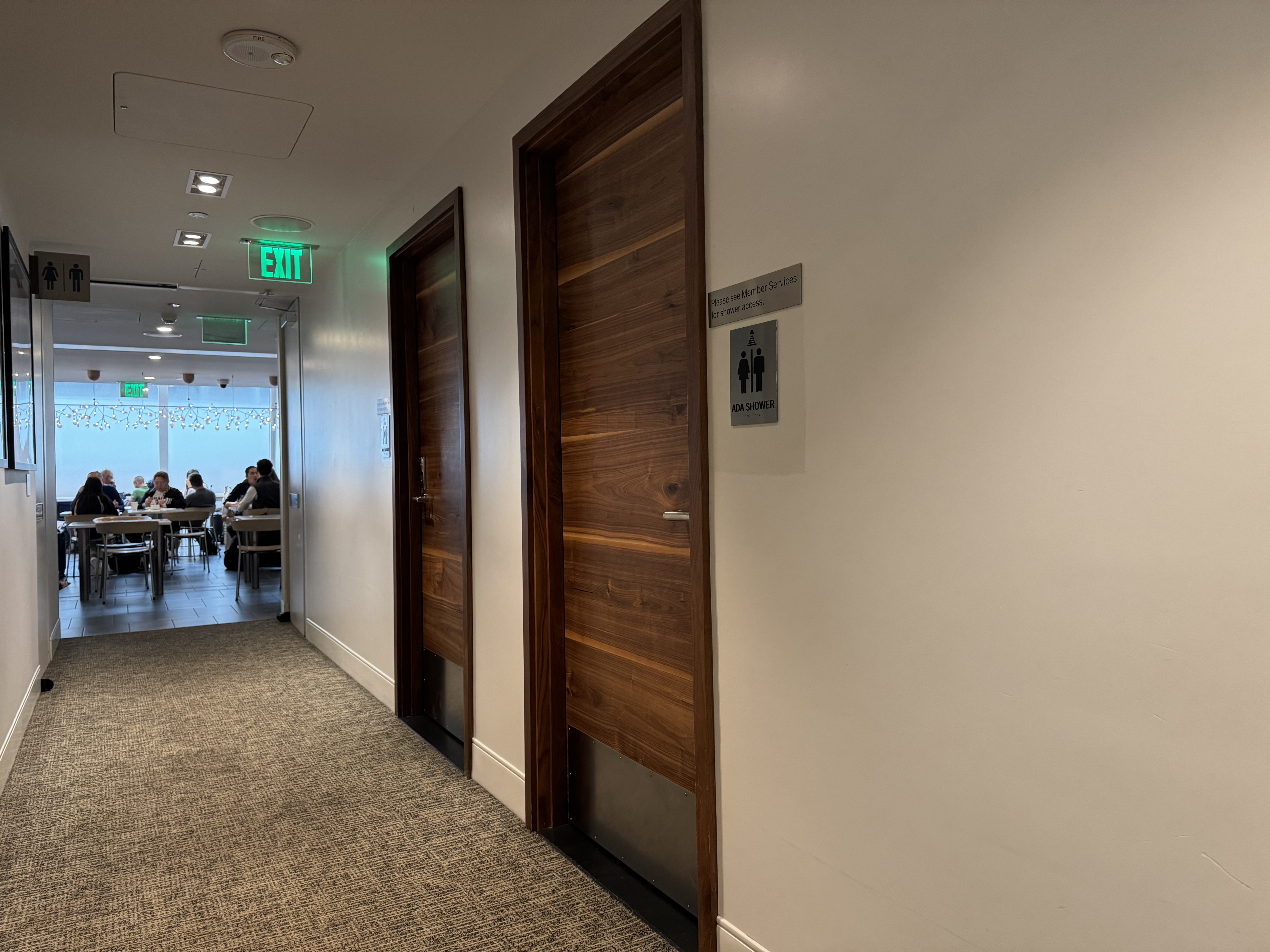 Amex Centurion Lounge LAX bathroom entrance Amex Centurion Lounge LAX bathroom entrance