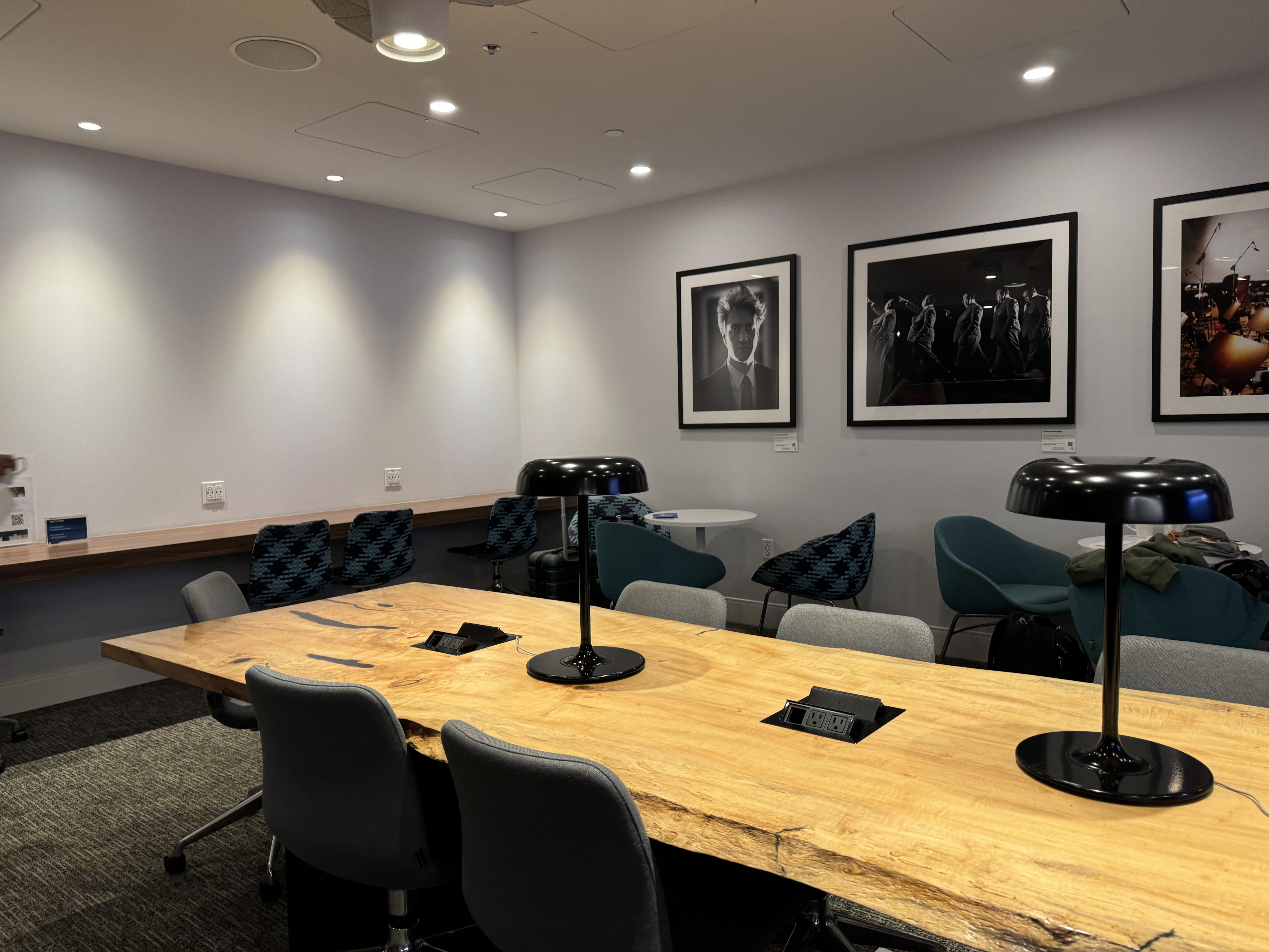 Amex Centurion Lounge LAX work space Amex Centurion Lounge LAX work space