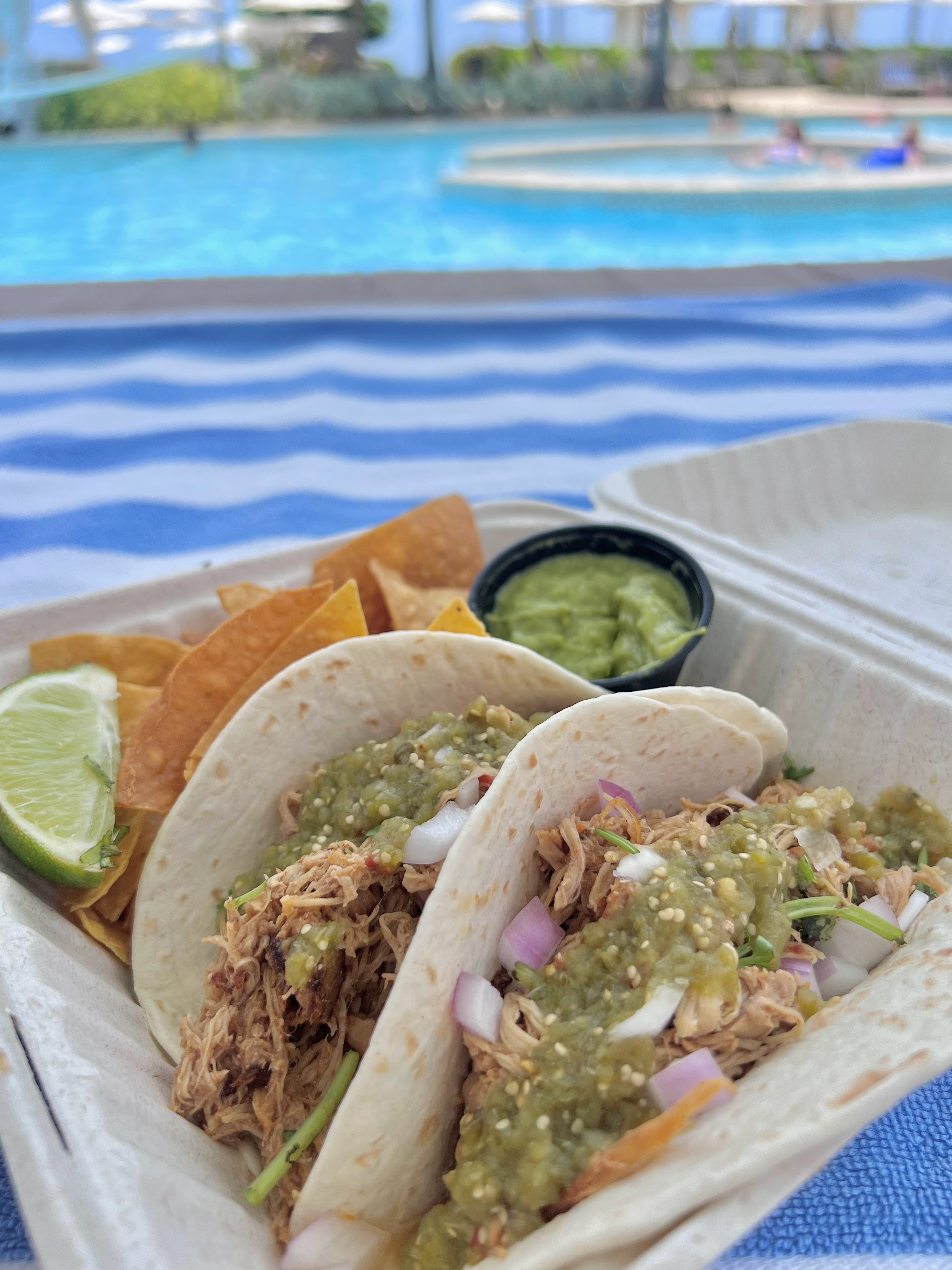 Chicken tacos by the pool Chicken tacos by the pool