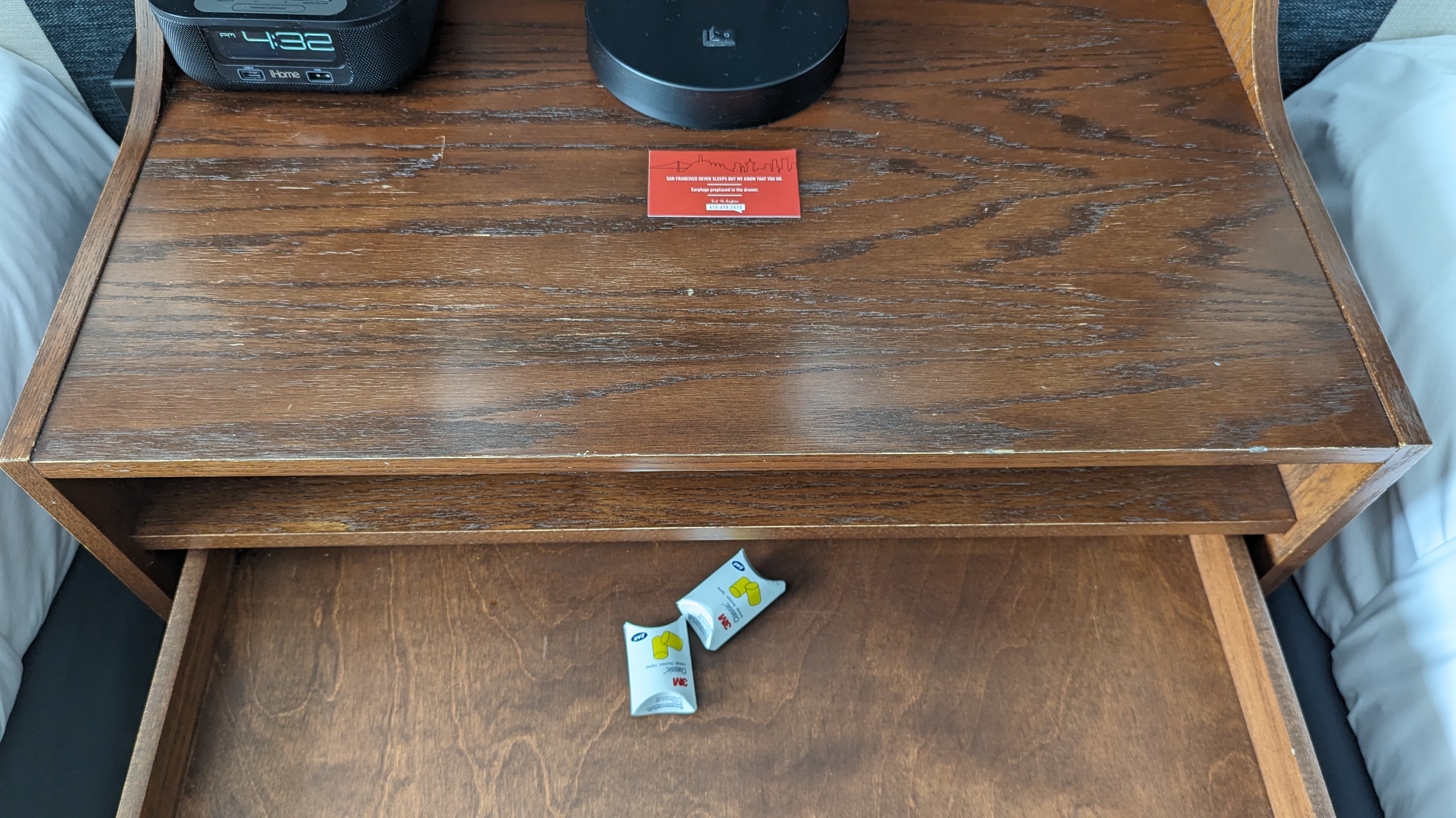 Hotel Kabuki San Francisco guest room nighstand drawer Hotel Kabuki San Francisco guest room nighstand drawer