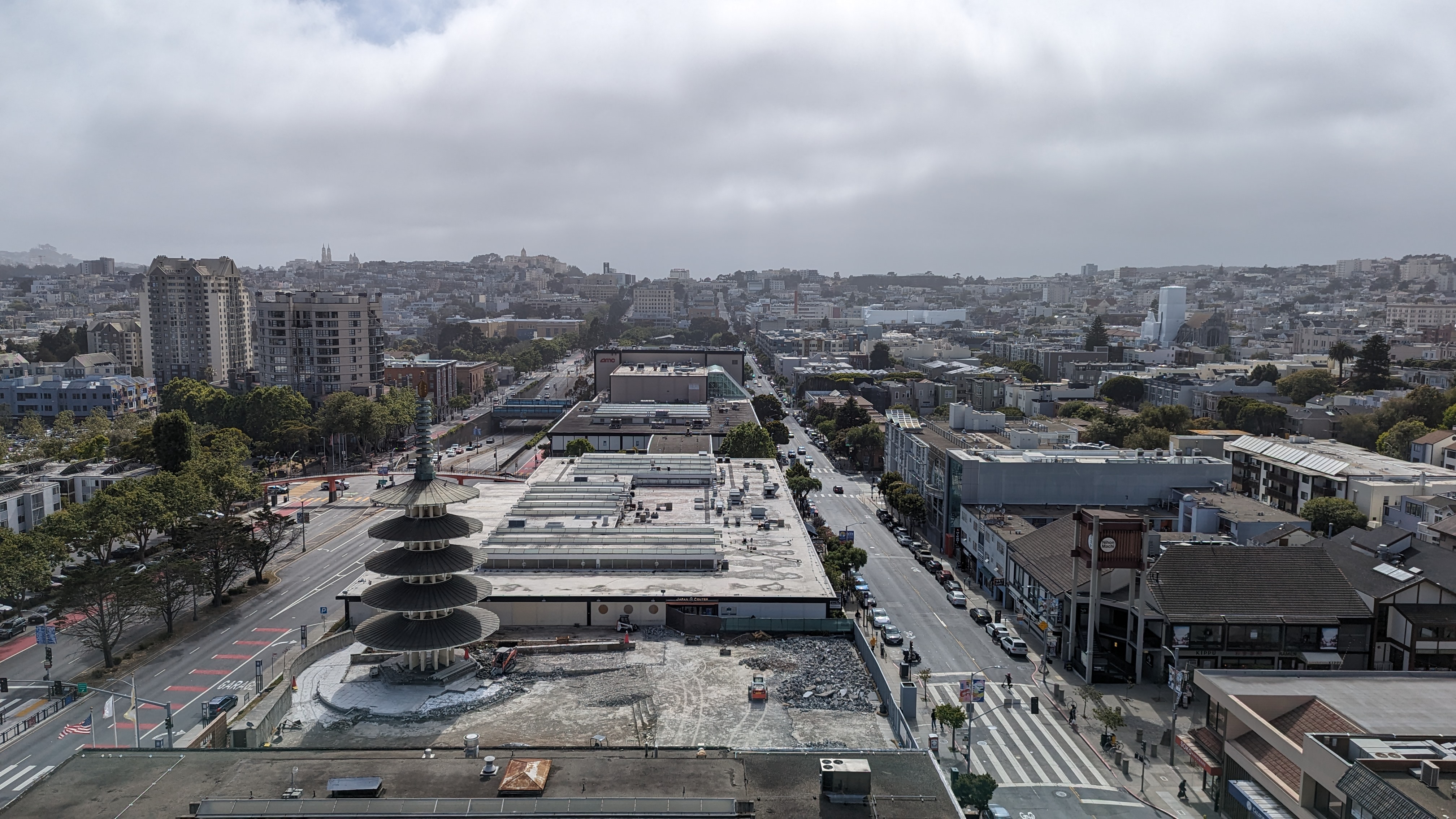 Hotel Kabuki San Francisco guest room view Japantown mall Hotel Kabuki San Francisco guest room view Japantown mall