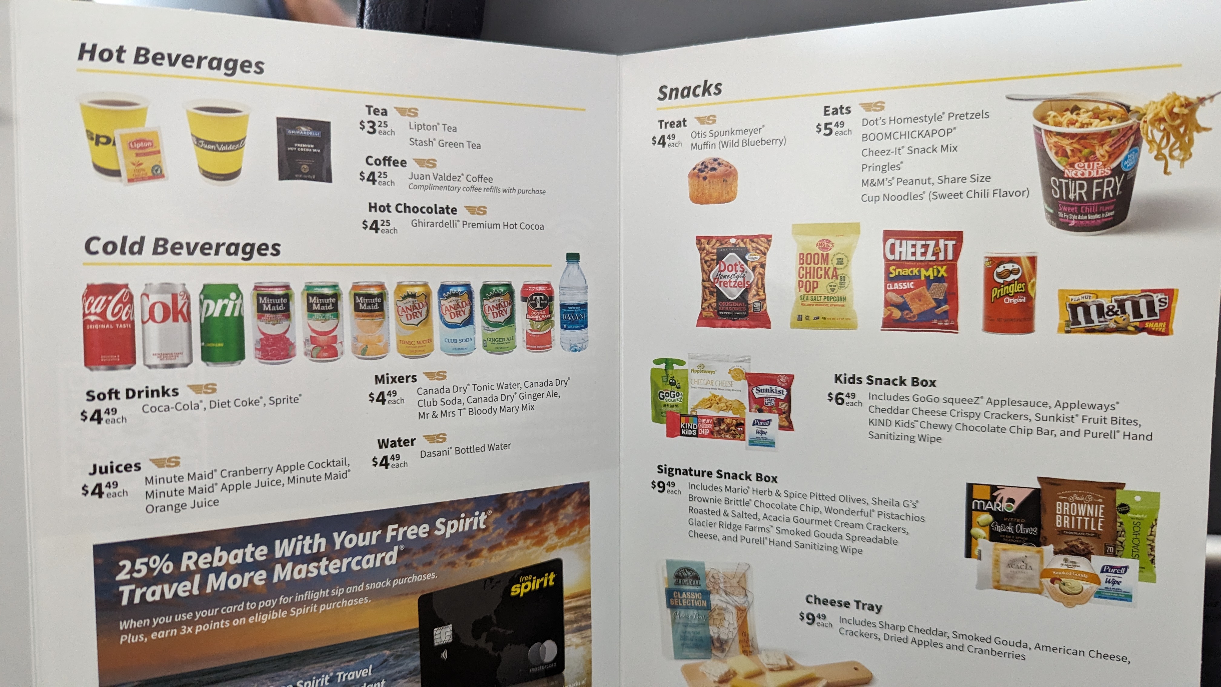 IAH to LAS Spirit menu IAH to LAS Spirit menu
