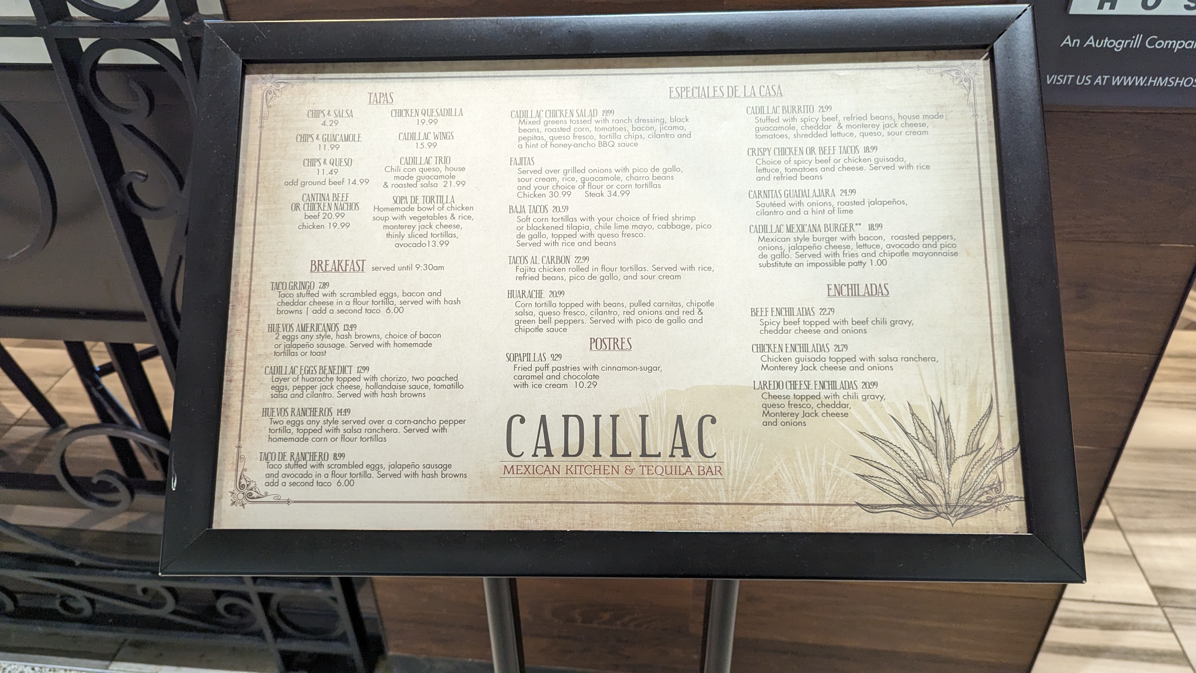 IAH to LAS Terminal A Priority Pass restaurant Cadillac Bar menu IAH to LAS Terminal A Priority Pass restaurant Cadillac Bar menu