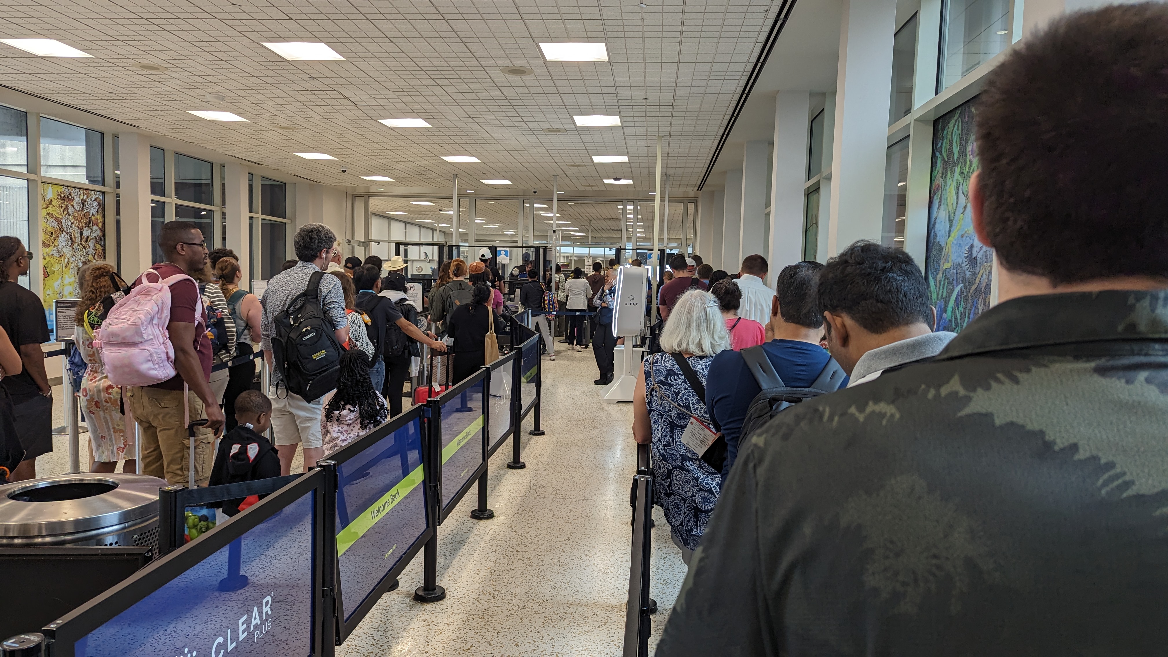 IAH to LAS Terminal A TSA PreCheck screening line IAH to LAS Terminal A TSA PreCheck screening line