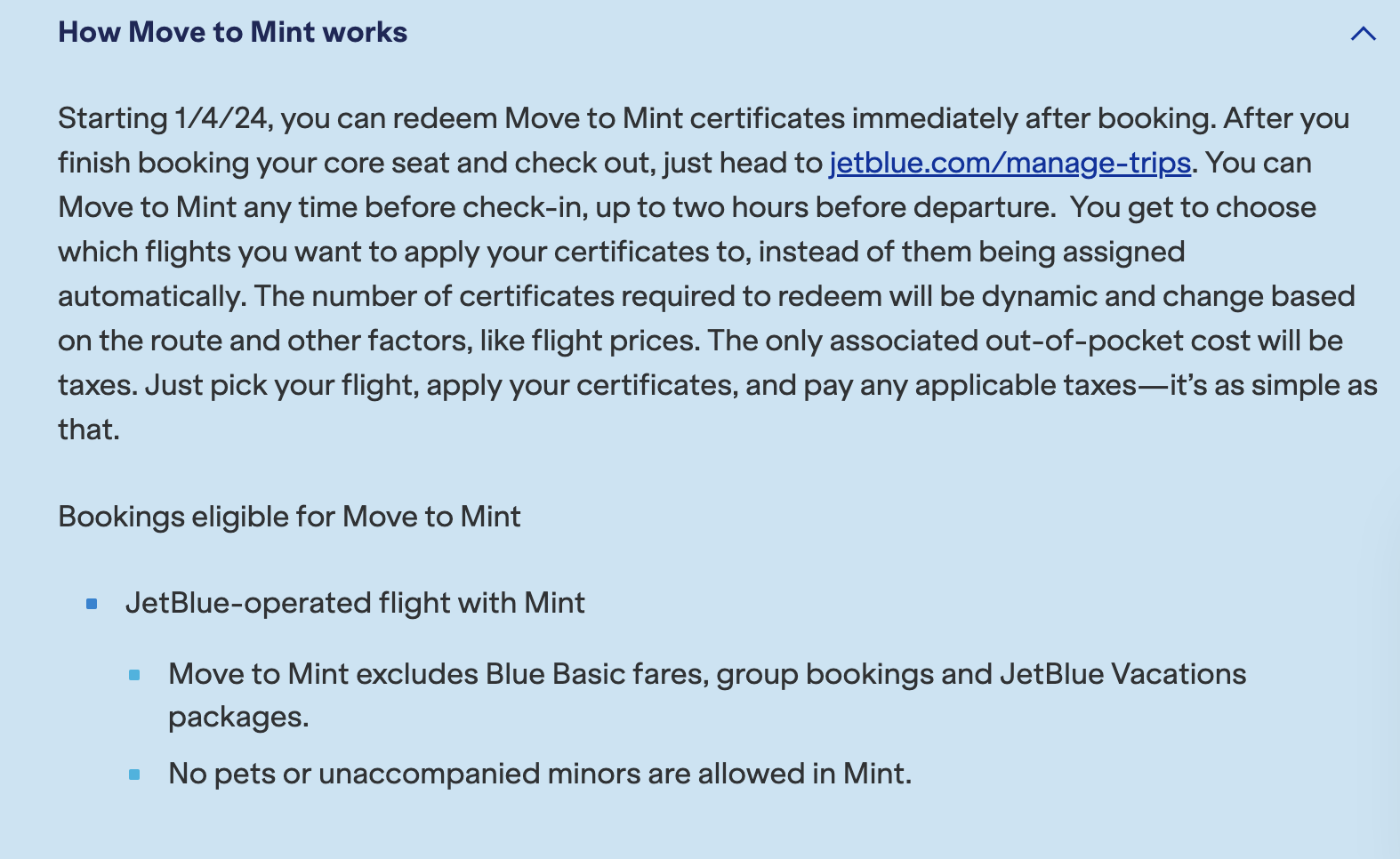 JetBlue Move to Mint JetBlue Move to Mint